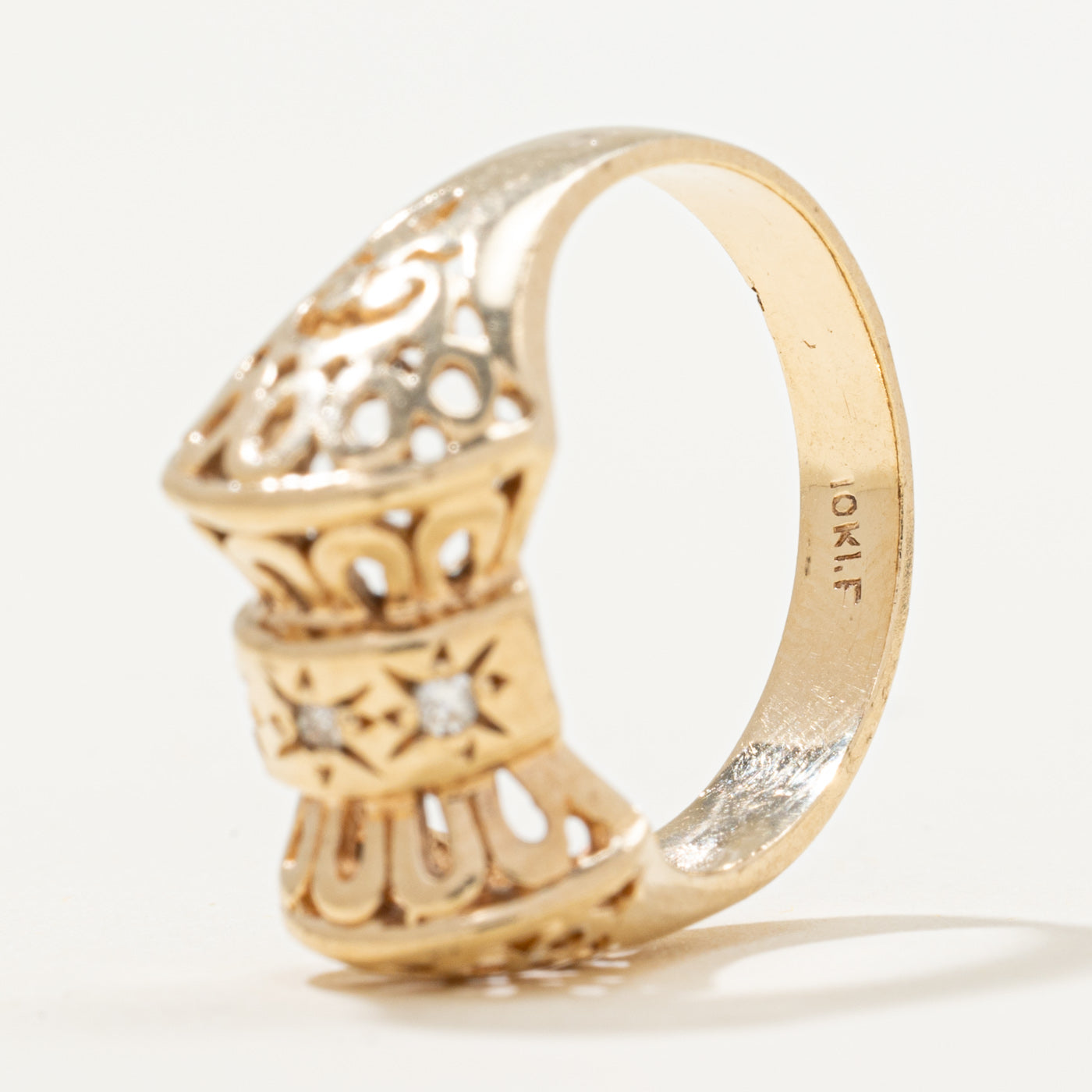 Star Set Diamond Bow Design Ring | 0.03ctw | SZ 5.75