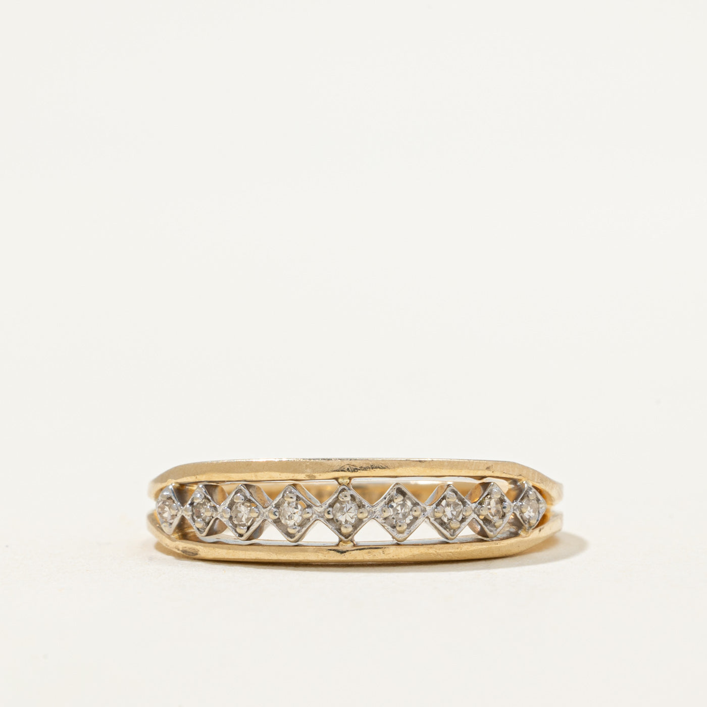 Semi Eternity Diamond Openwork Ring | 0.06ctw | SZ 6.5