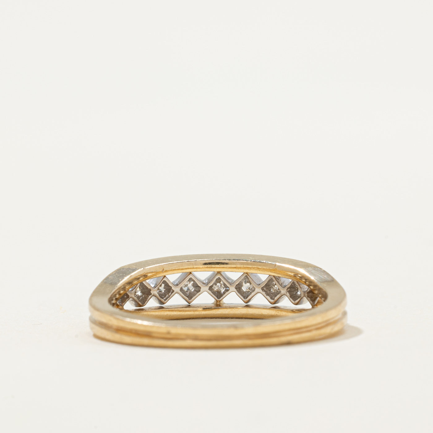 Semi Eternity Diamond Openwork Ring | 0.06ctw | SZ 6.5