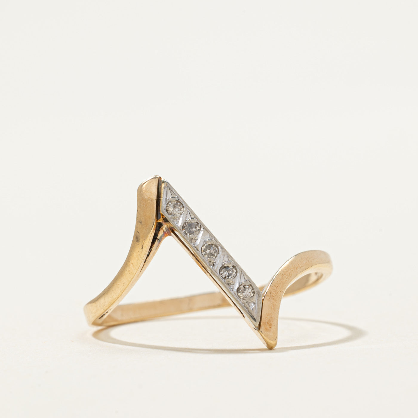 Diamond Column Bypass Ring | 0.05ctw | SZ 7.5