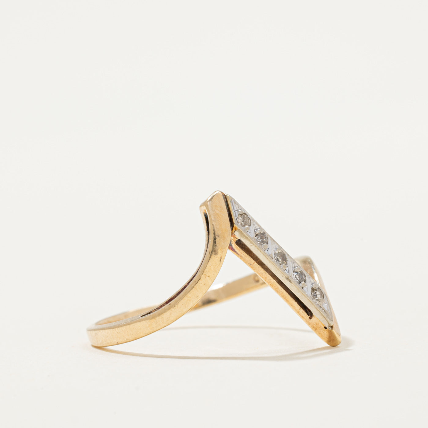 Diamond Column Bypass Ring | 0.05ctw | SZ 7.5