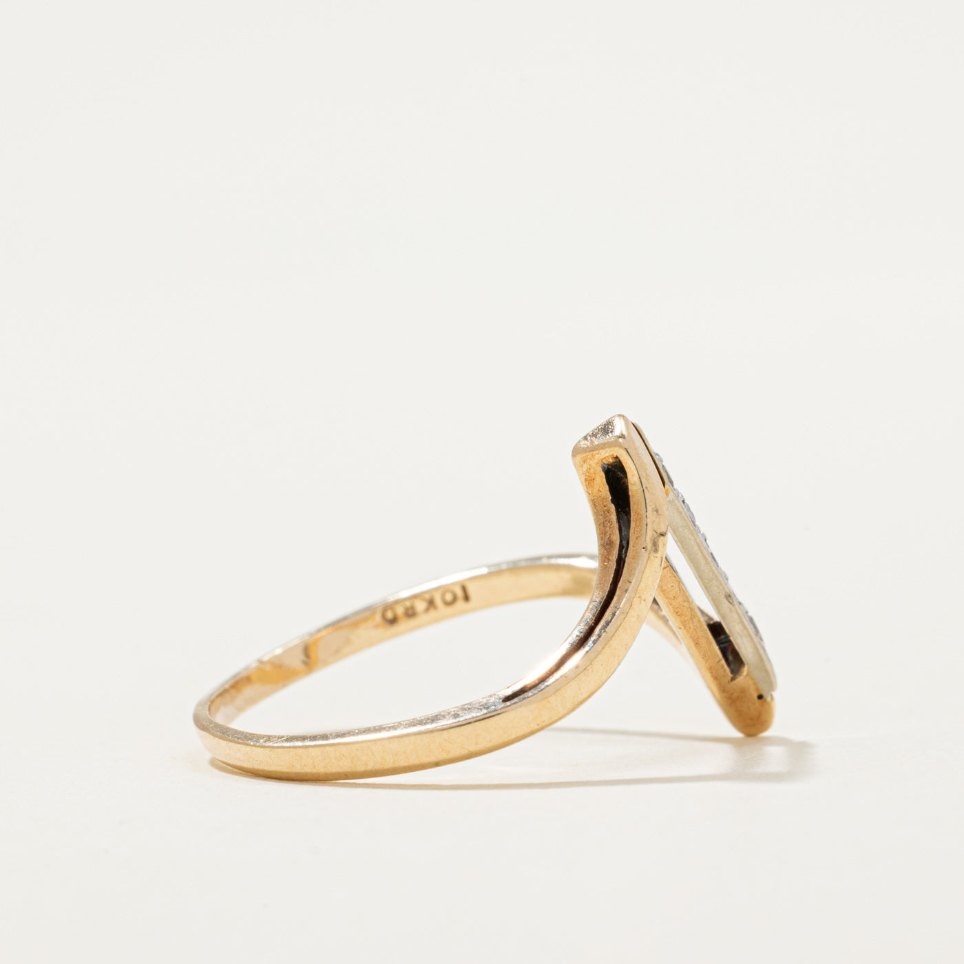 Diamond Column Bypass Ring | 0.05ctw | SZ 7.5