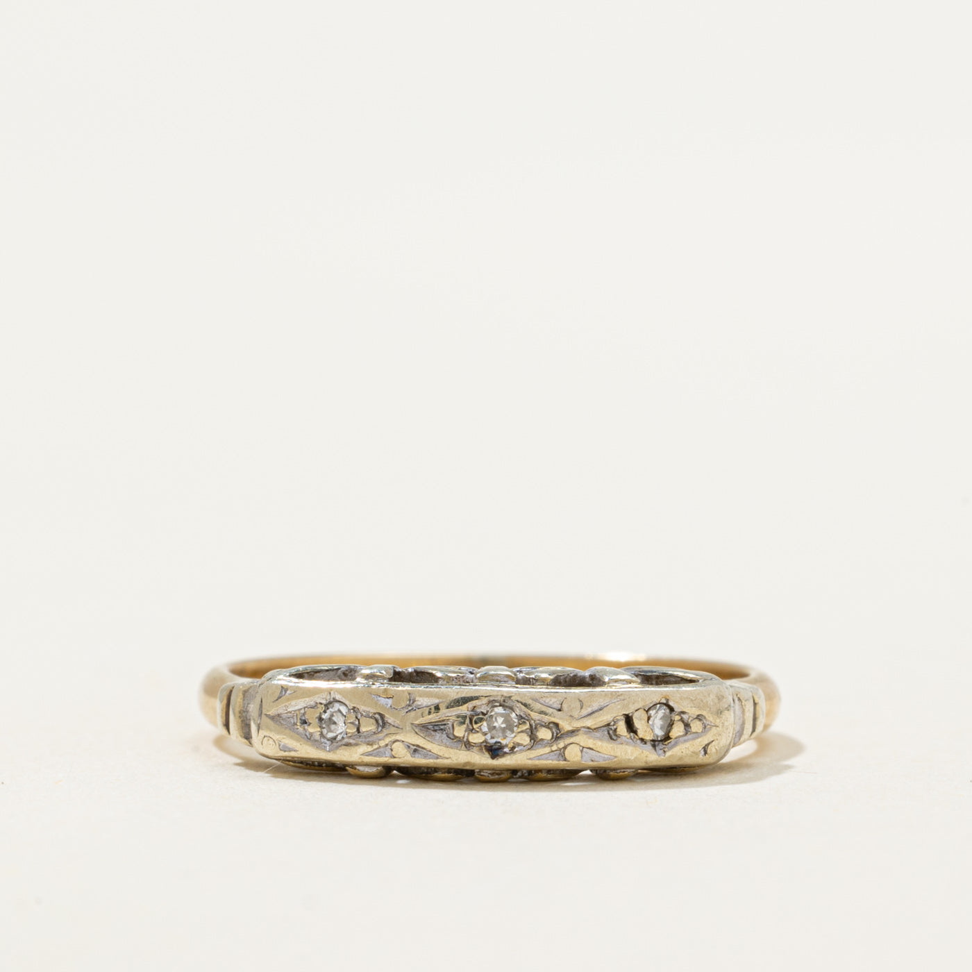 Diamond Textured Band Ring | 0.02ctw | SZ 4.75
