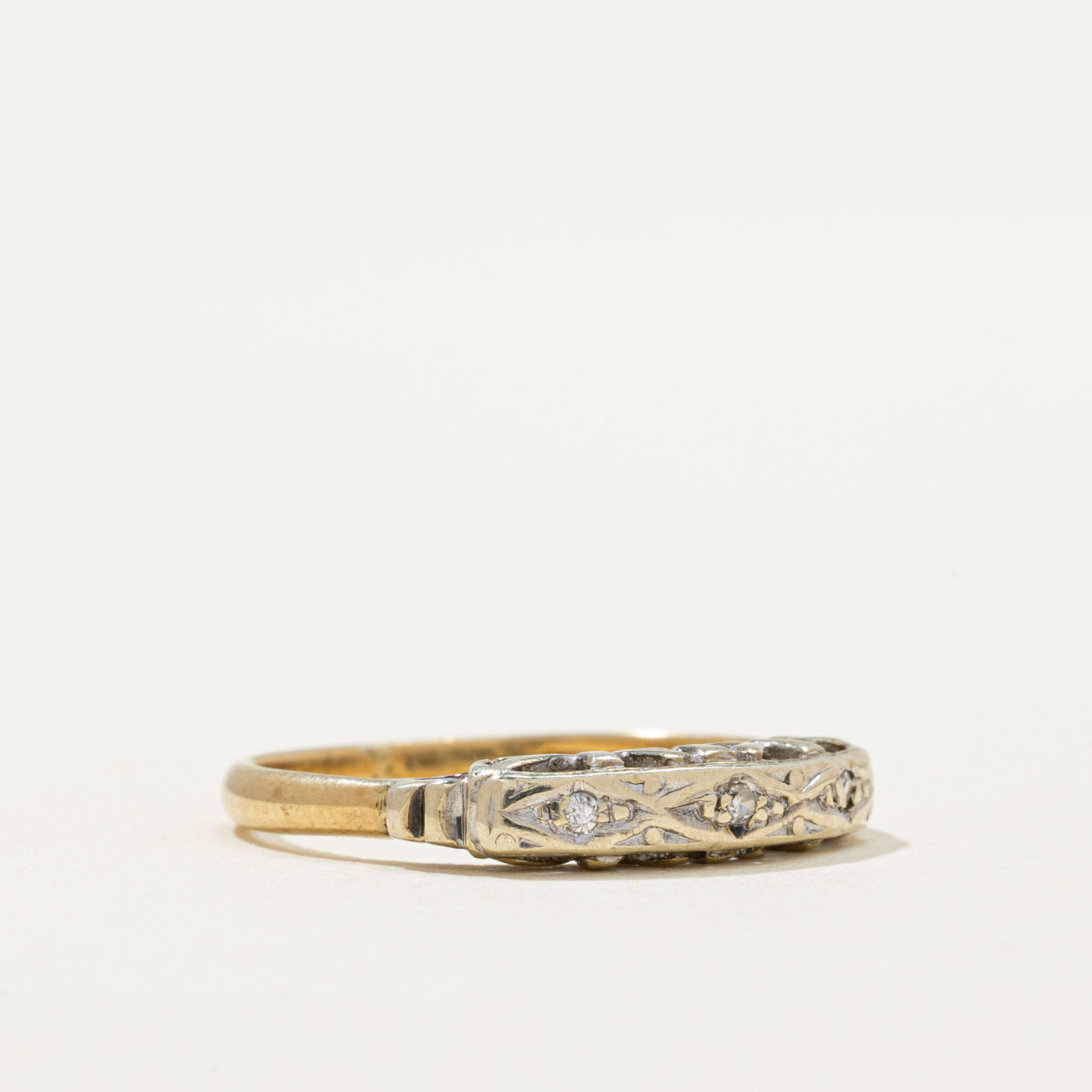 Diamond Textured Band Ring | 0.02ctw | SZ 4.75