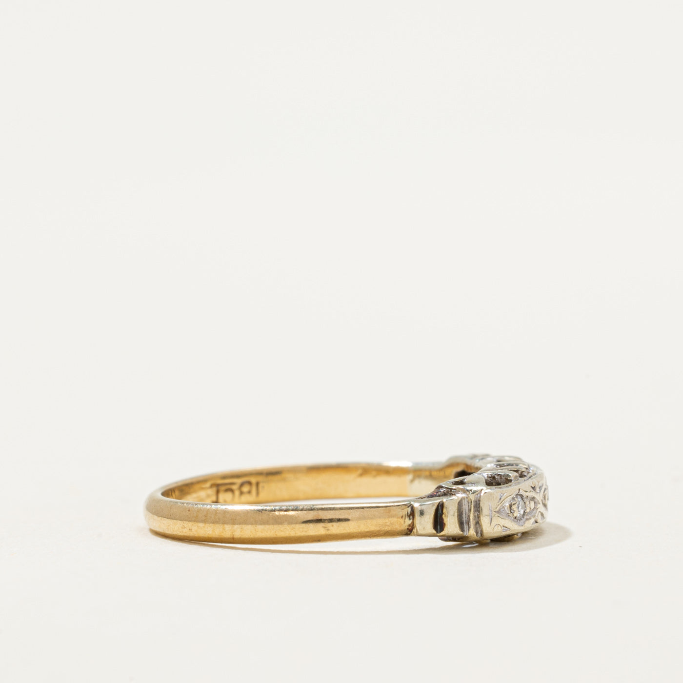 Diamond Textured Band Ring | 0.02ctw | SZ 4.75