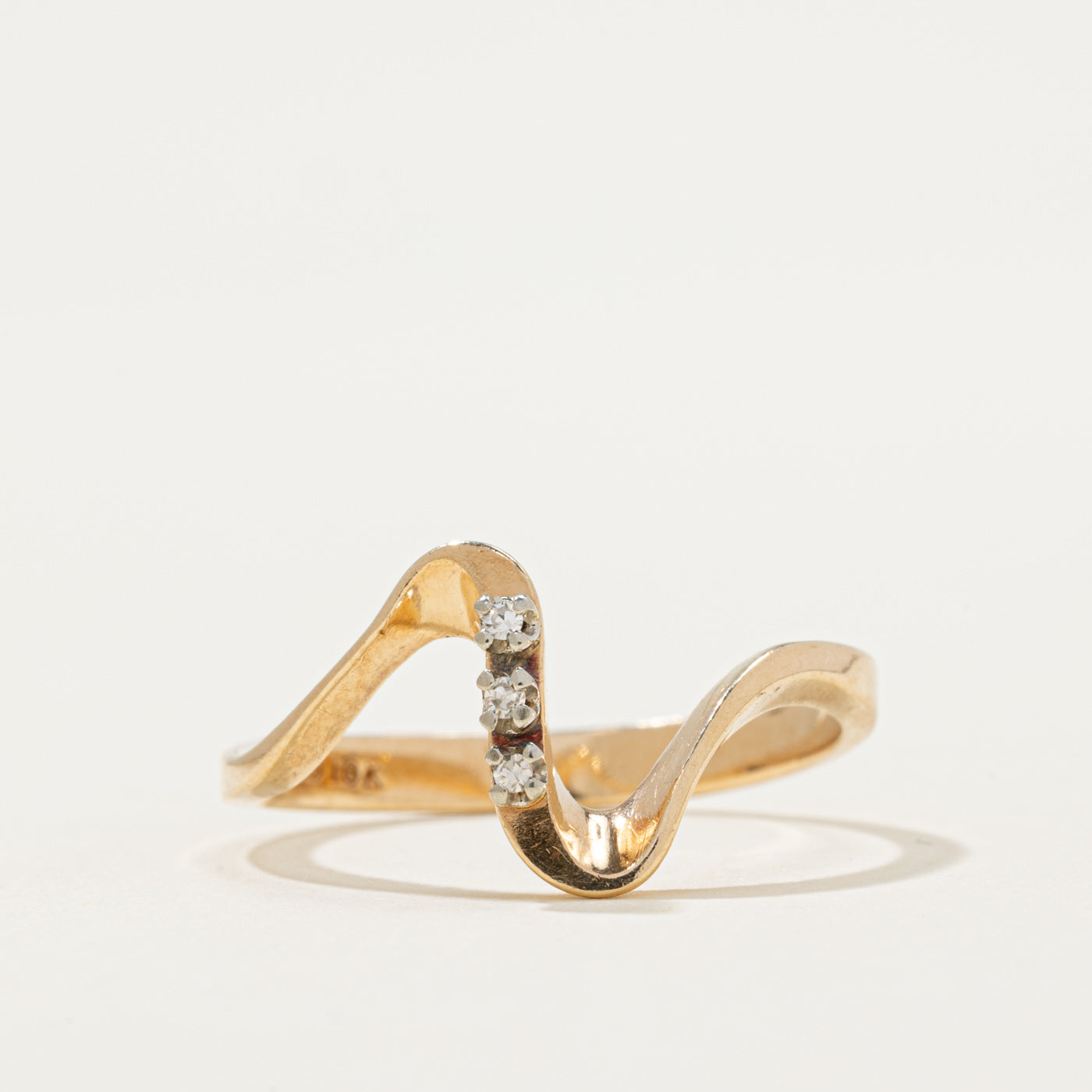 Bague abstraite Diamond Wave | 0,02 ct | Taille 8