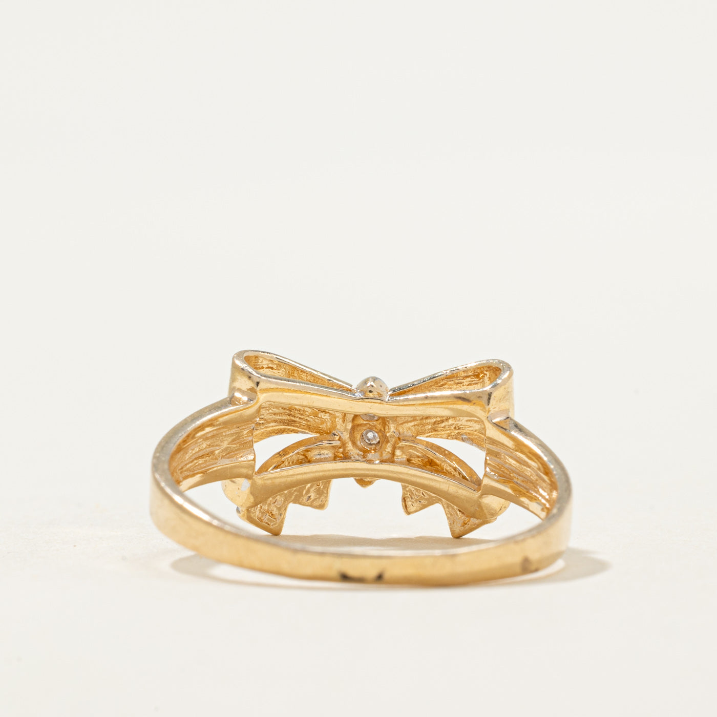 Bague nœud papillon en diamant | 0,02 ct | Taille 7