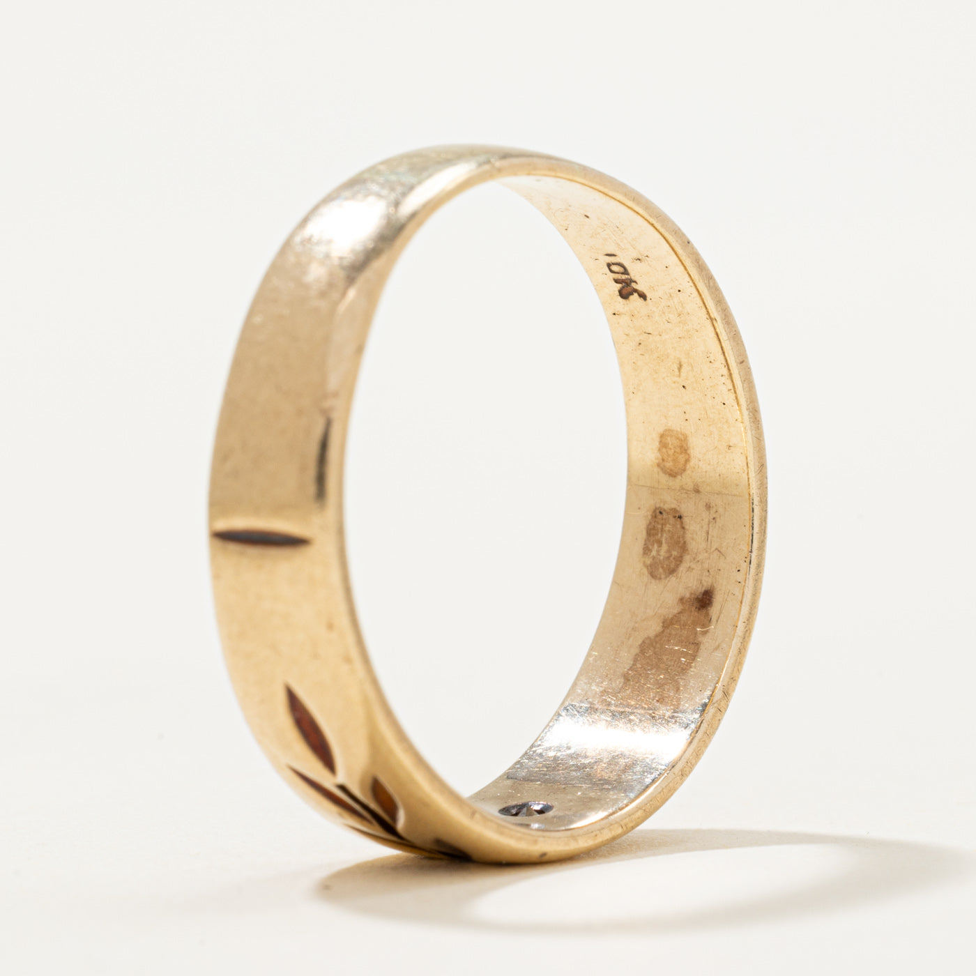 Star Set Diamond Textured Band | 0.03ct | SZ 9.25