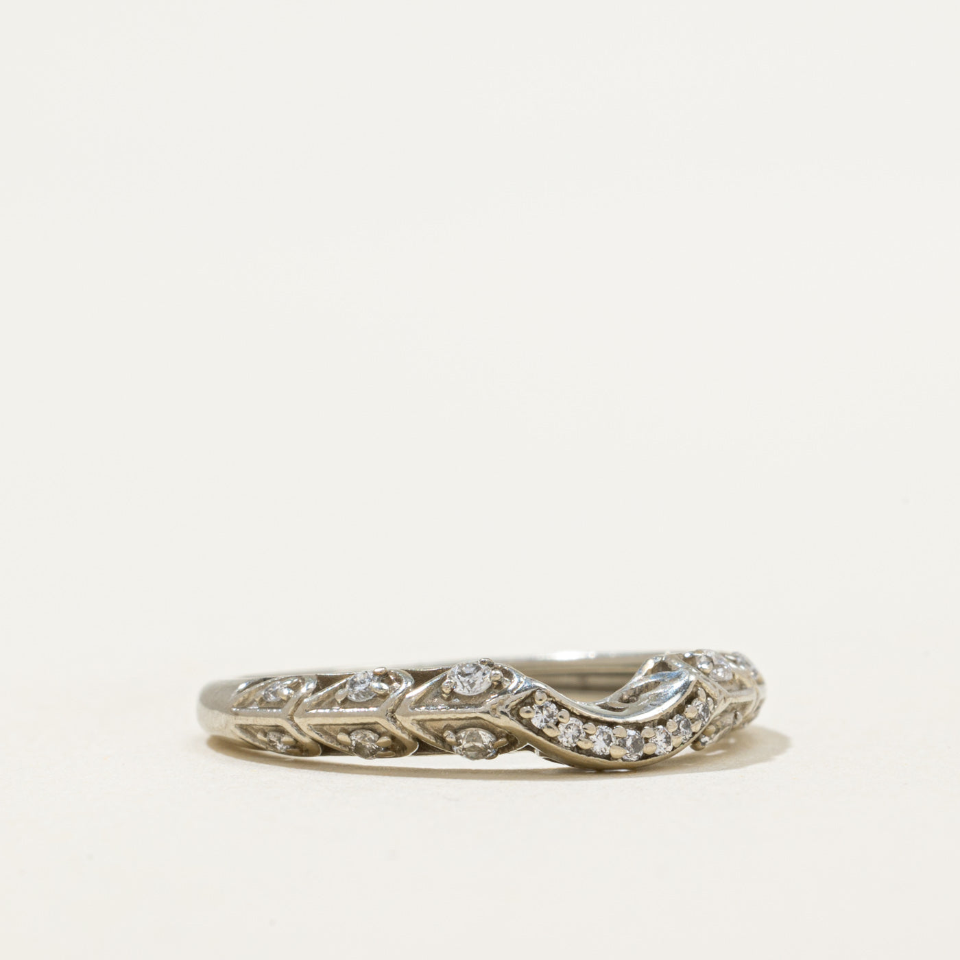 Diamond Textured Contour Ring | 0.12ctw | SZ 5
