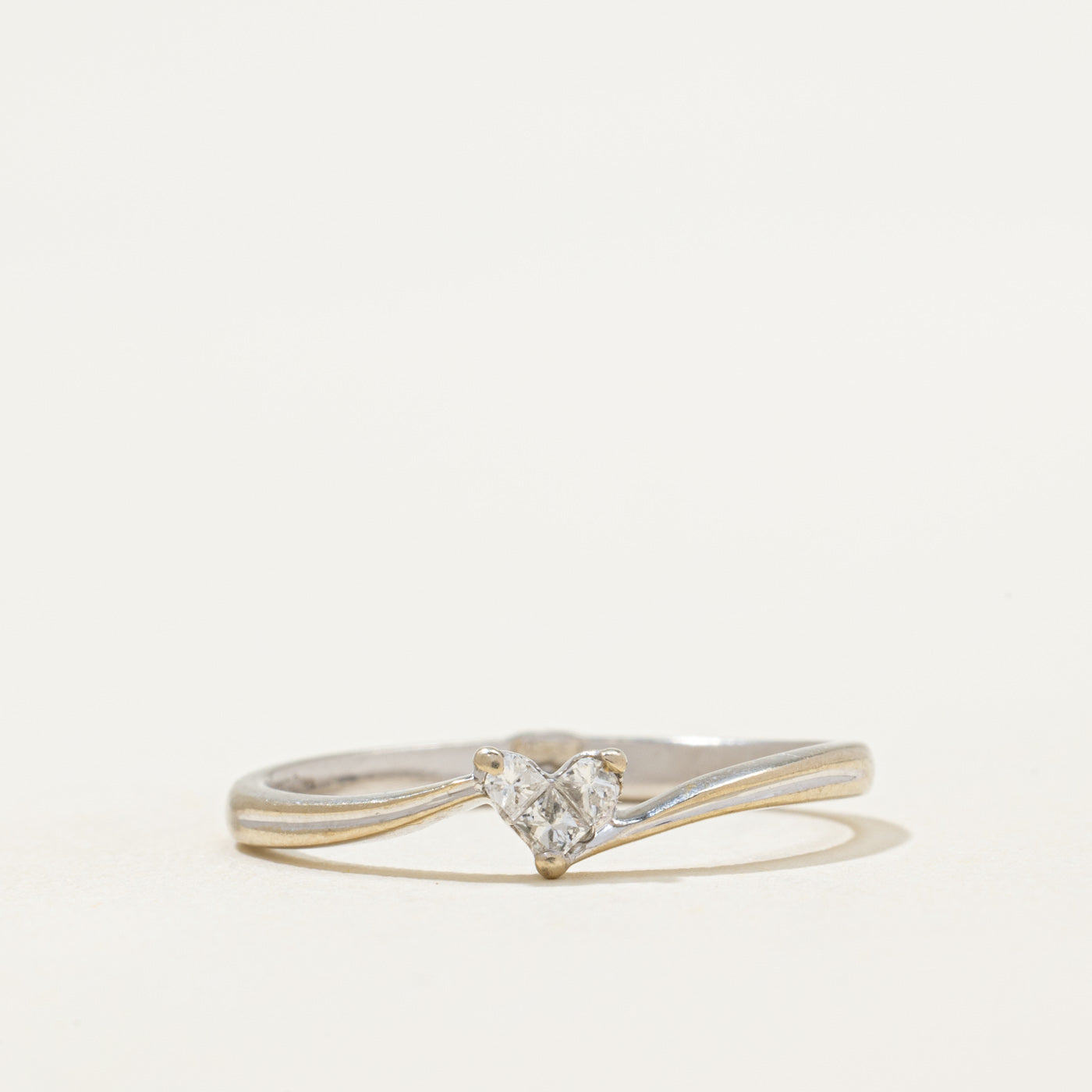 Diamond Heart Petite Bypass Ring | 0.07ctw | SZ 6.5