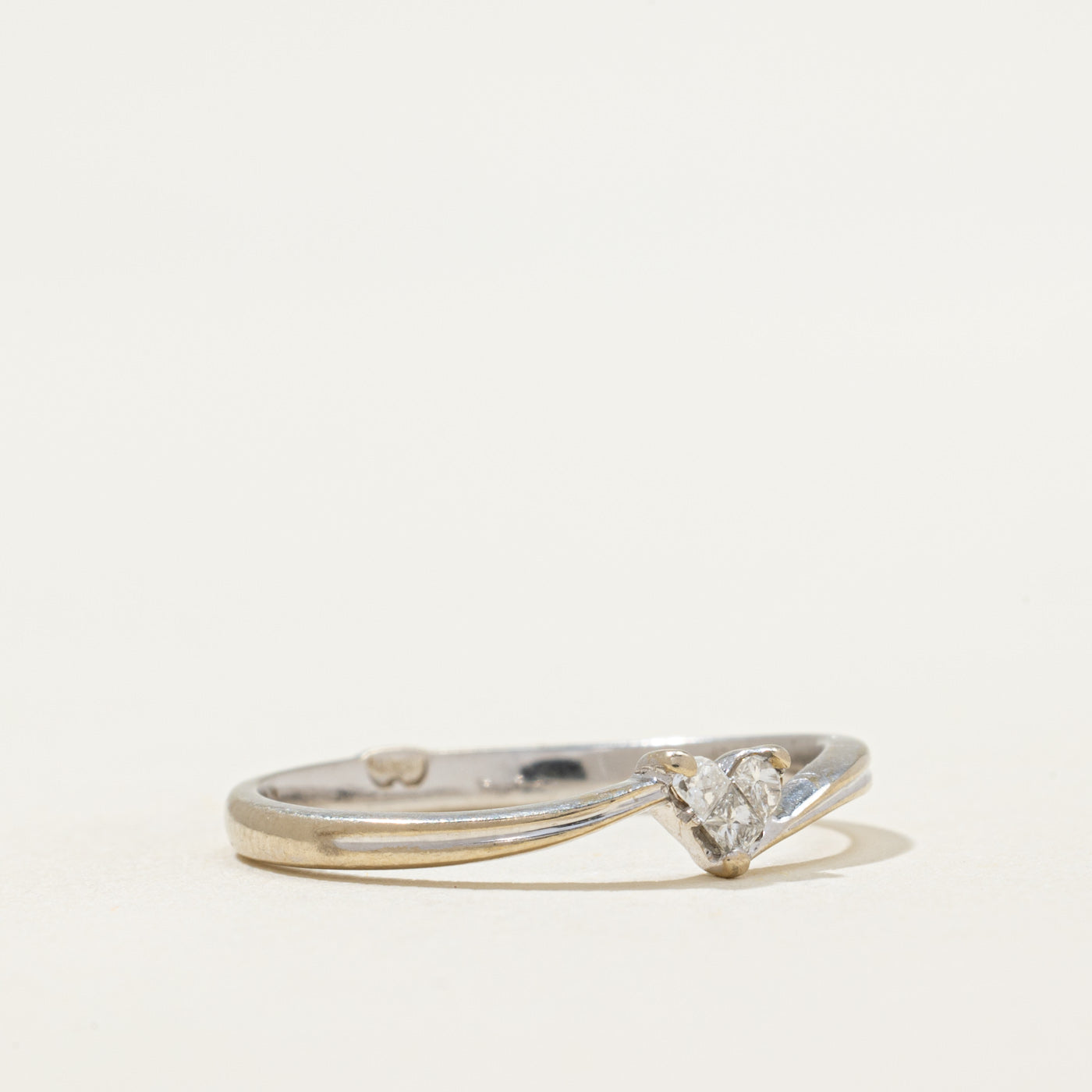 Diamond Heart Petite Bypass Ring | 0.07ctw | SZ 6.5