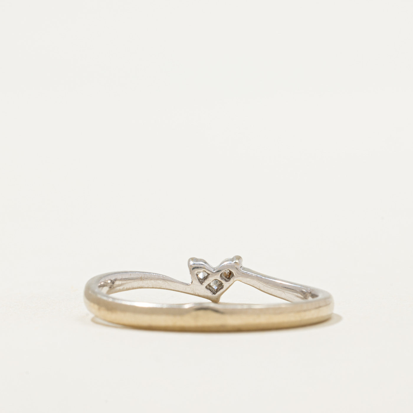 Diamond Heart Petite Bypass Ring | 0.07ctw | SZ 6.5