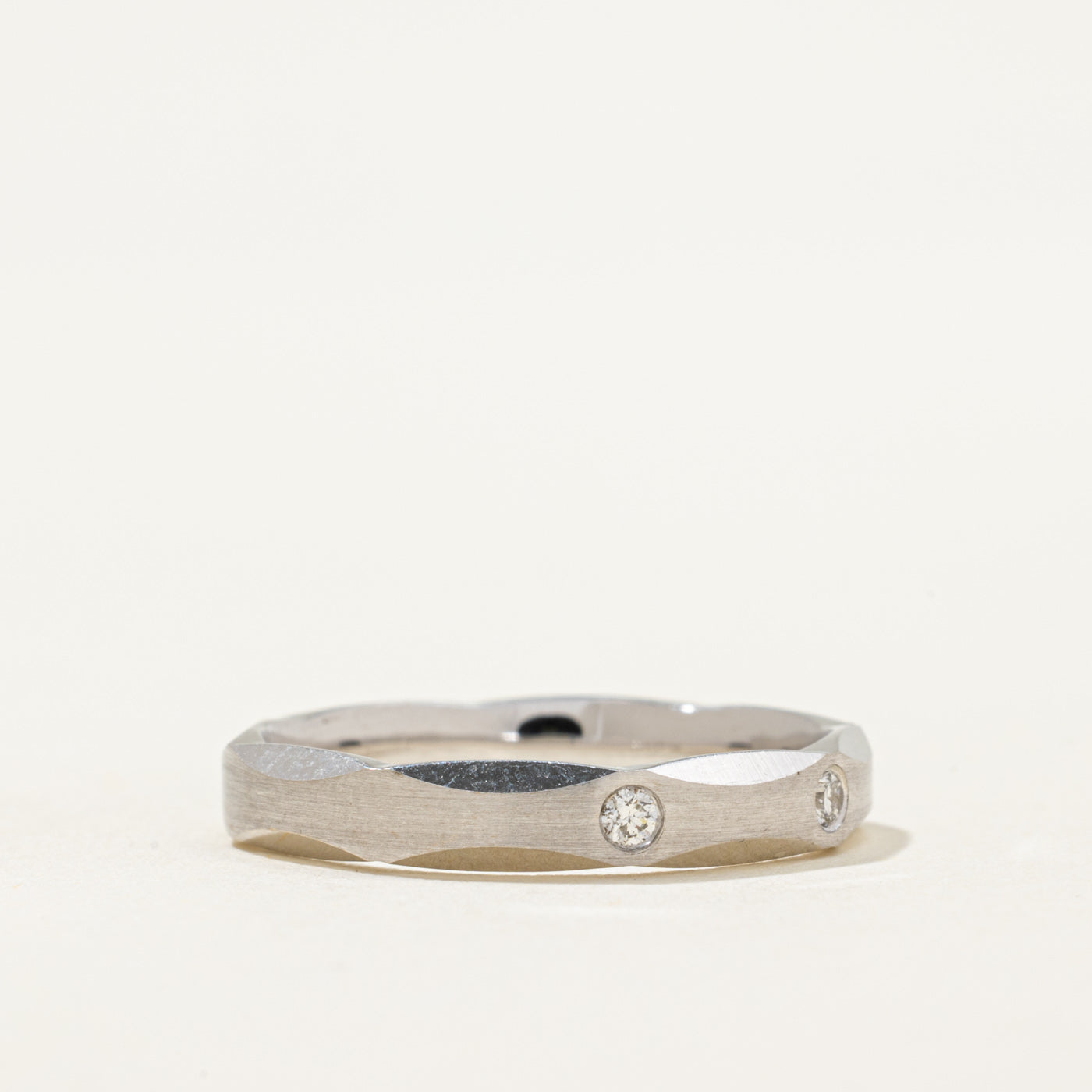 Semi Eternity Diamond Faceted Band | 0.06ctw | SZ 6.5
