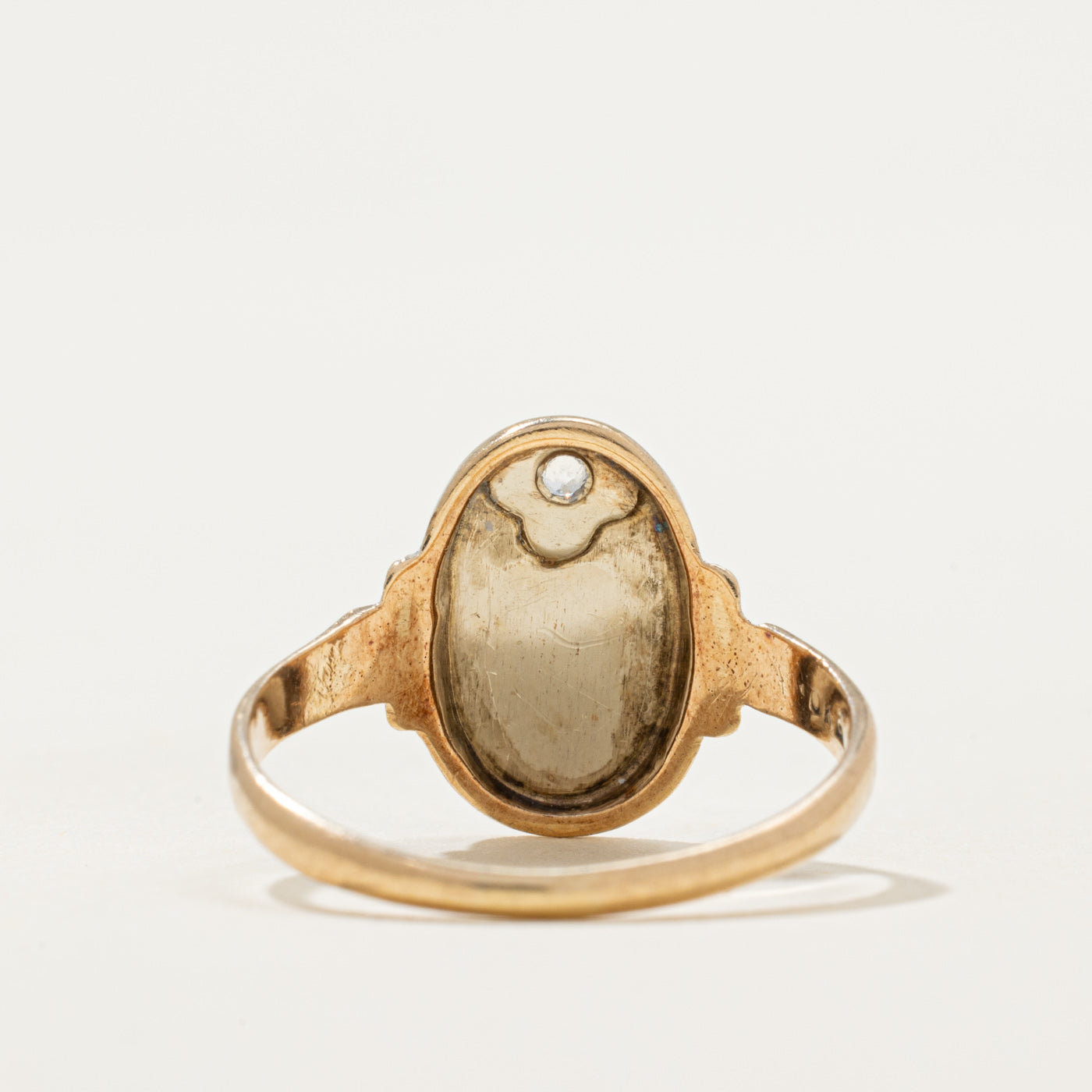 Colourless Topaz 'JMR' Initial Signet Ring | 0.03ct | SZ 6.75