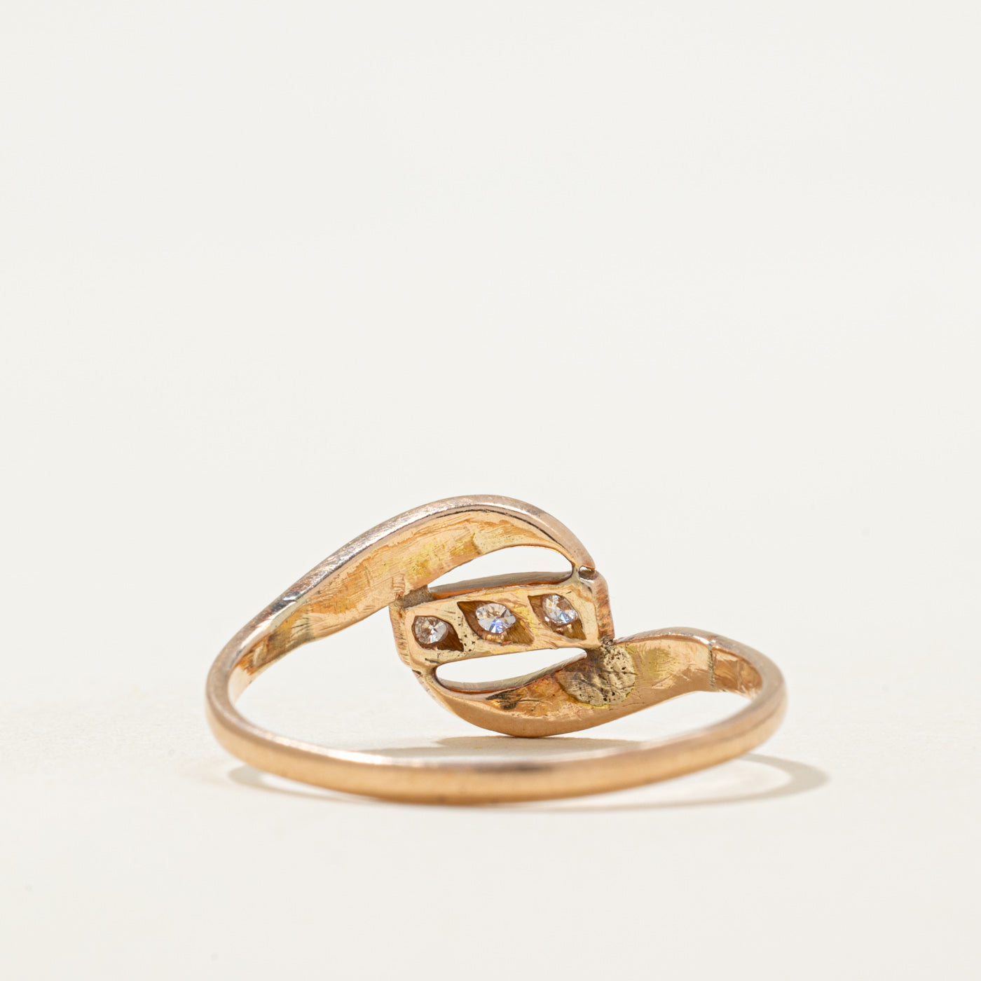 Three Stone Diamond Bypass Ring | 0.06ctw | SZ 7.25