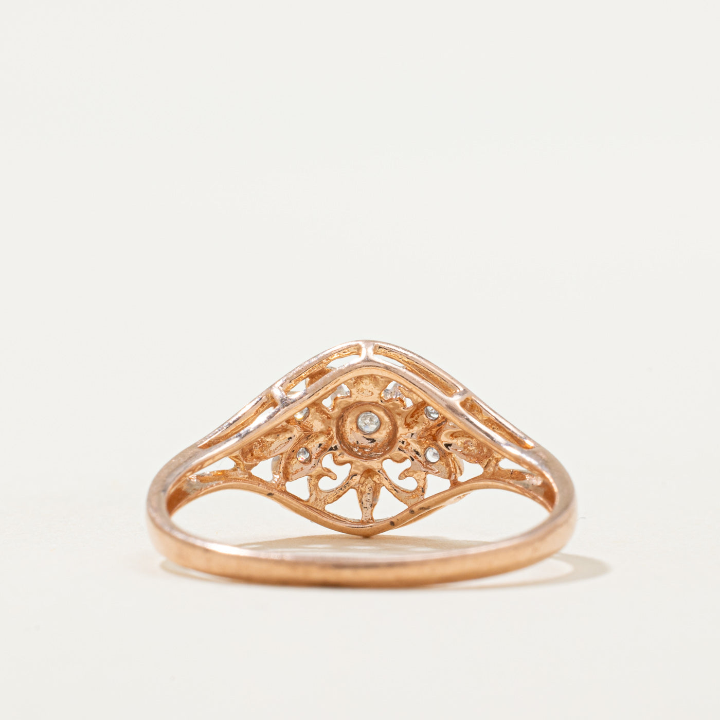 Illusion Set Diamond Openwork Ring | 0.03ctw | SZ 6.5