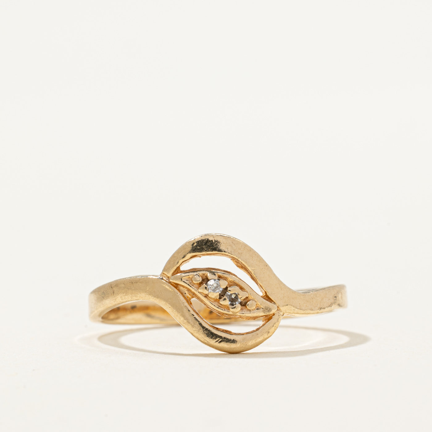 Diamond Open Bypass Ring | 0.01ctw | SZ 5.75