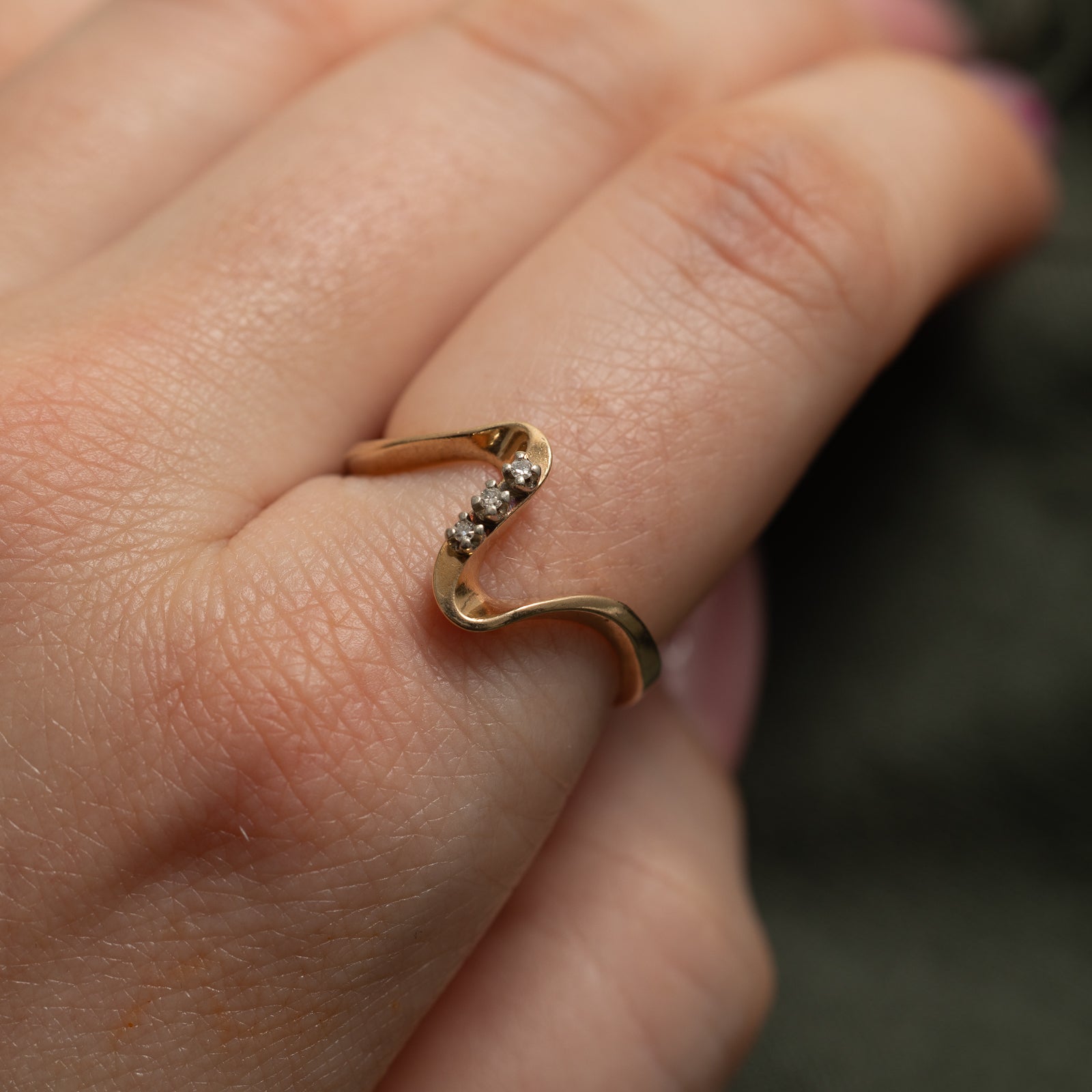 Bague abstraite Diamond Wave | 0,02 ct | Taille 8
