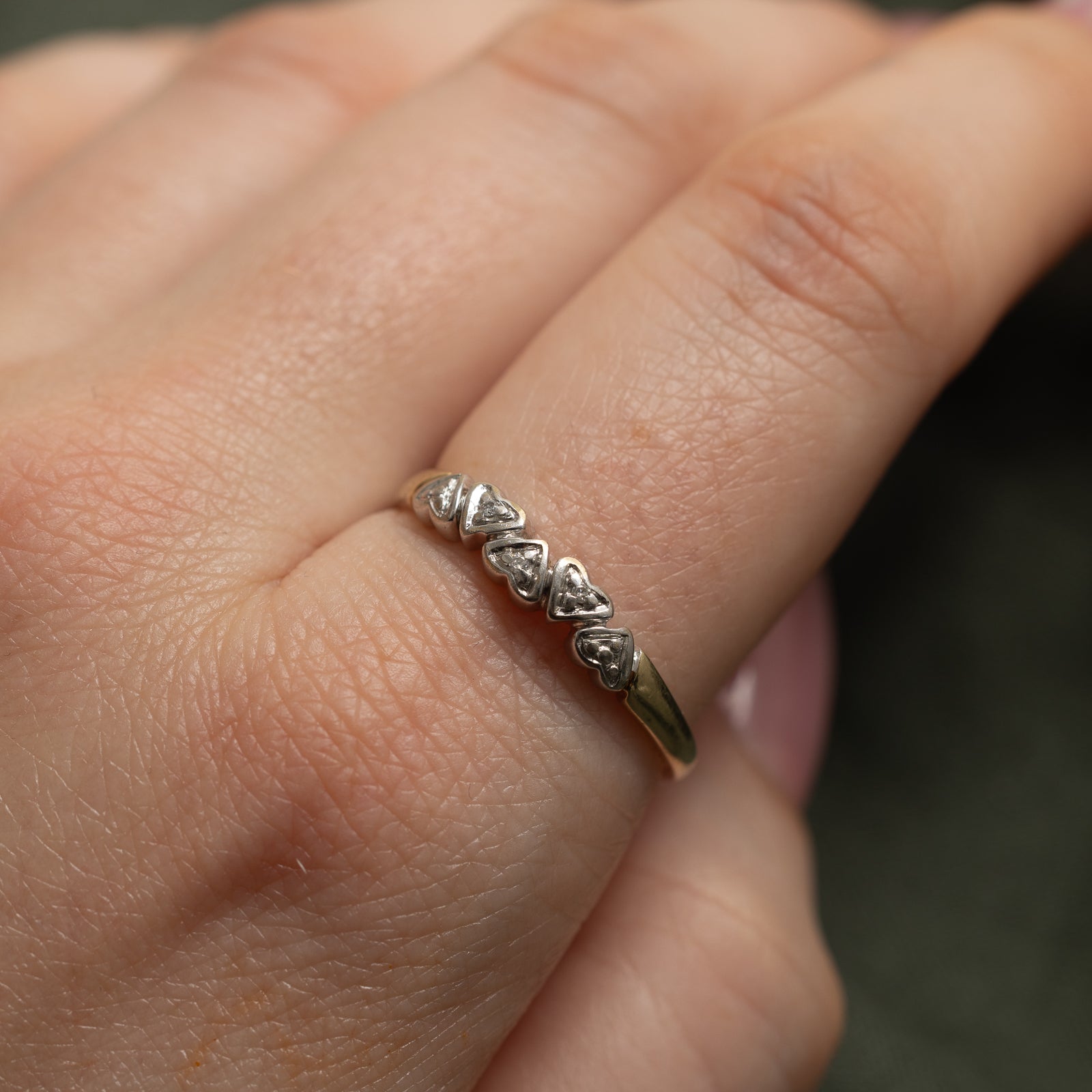 Diamond Heart Pattern Ring | 0.02ctw | SZ 10