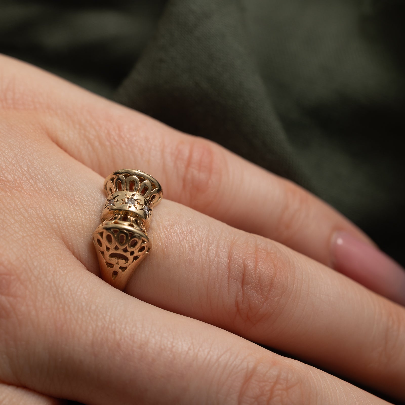 Star Set Diamond Bow Design Ring | 0.03ctw | SZ 5.75