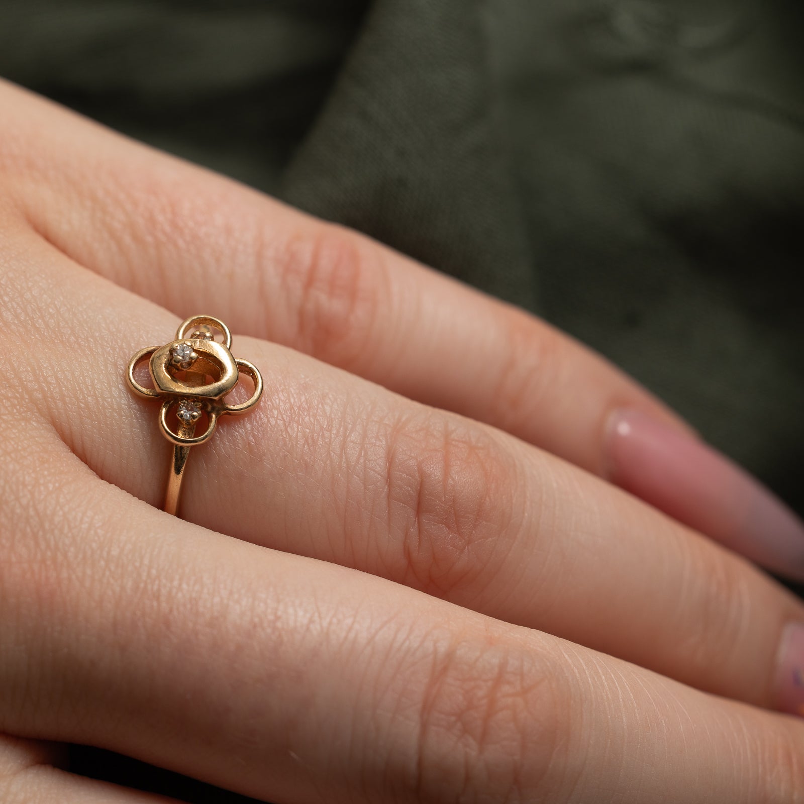 Diamond Flower Openwork Ring | 0.03ctw | SZ 4.5
