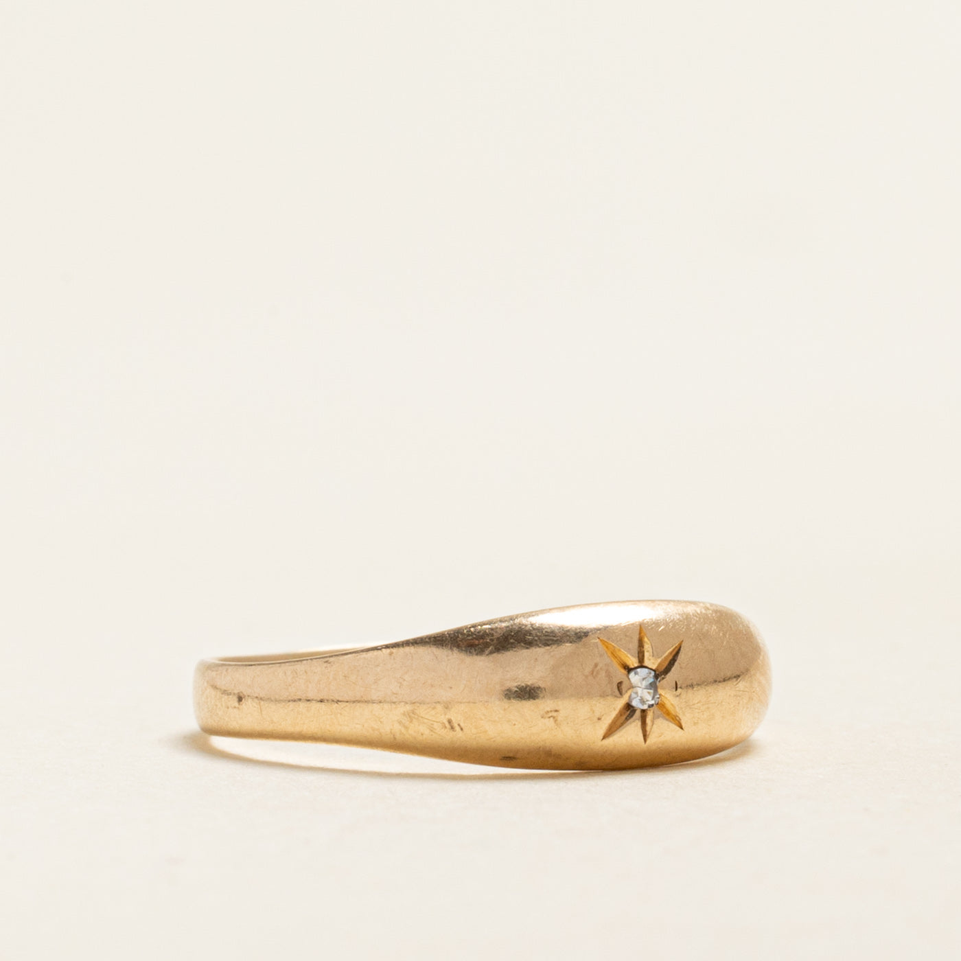 Star Set Diamond Petite Dome Ring | 0.01ct | SZ 5.75