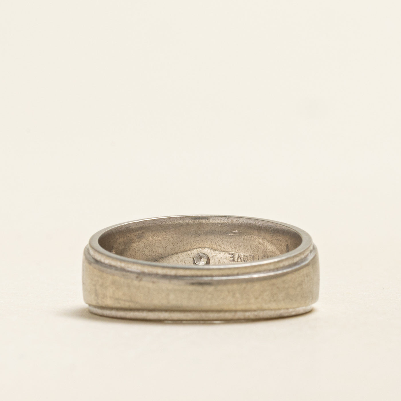 White Gold Star Set Diamond Band | 0.01ct | SZ 5.25