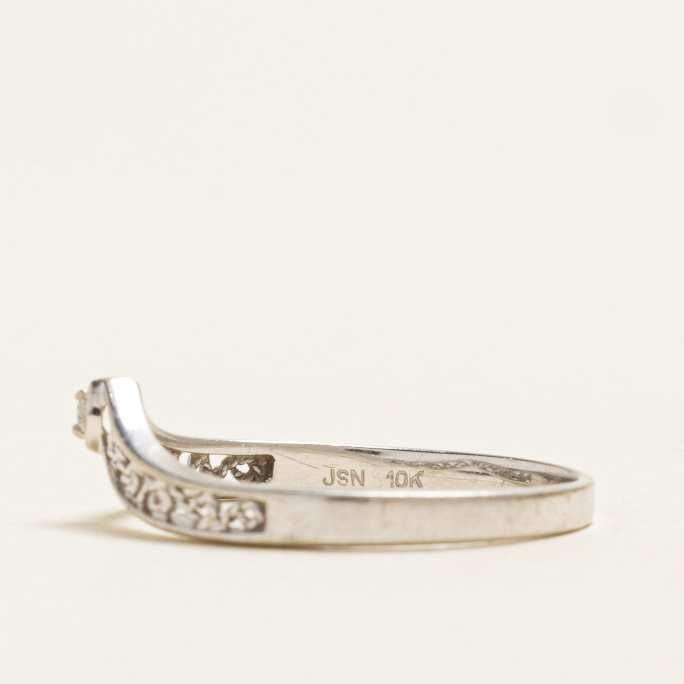 Diamond Openwork Chevron Ring | 0.01ct | SZ 6.25