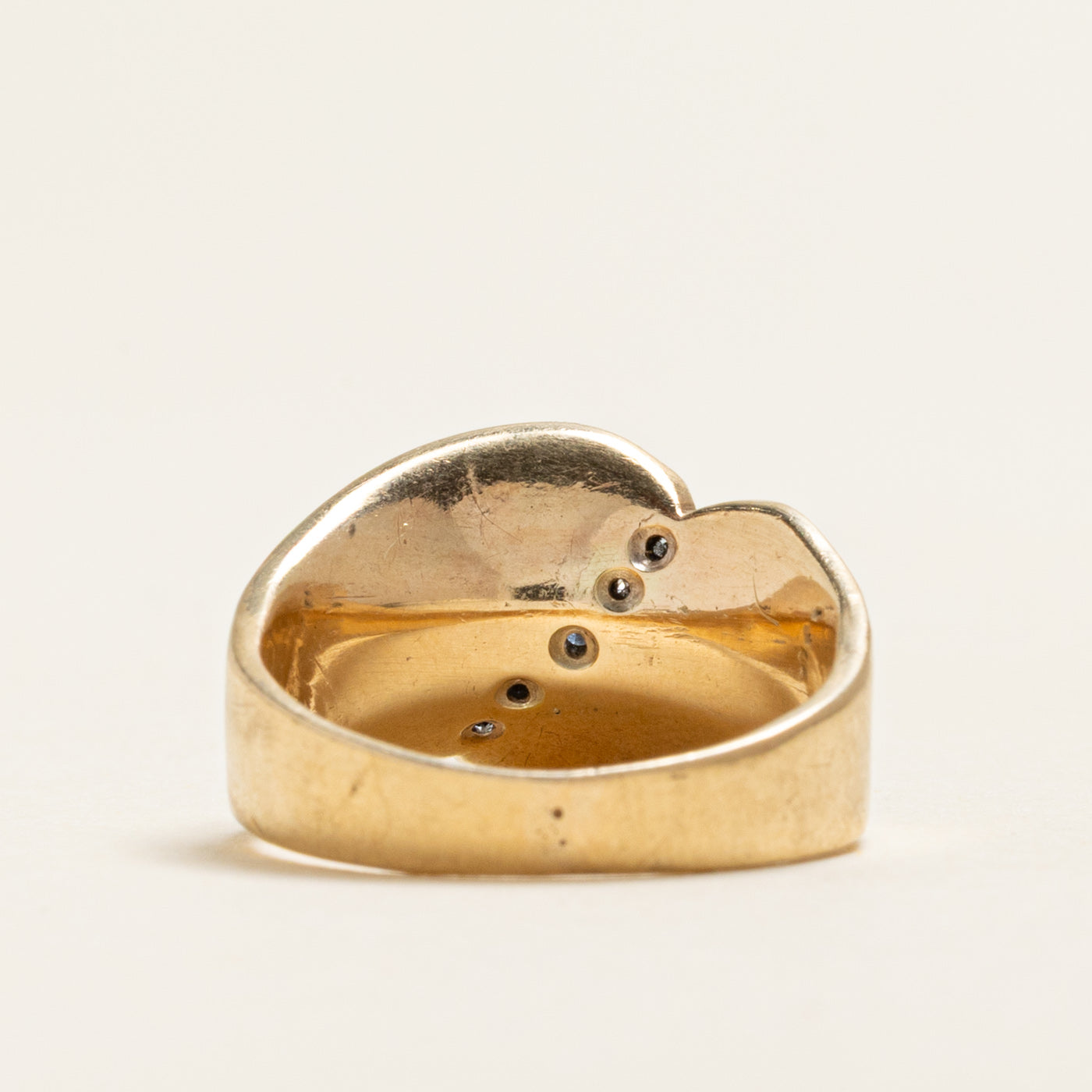 Diagonal Diamond Textured Cocktail Ring | 0.07ctw | SZ 6.5