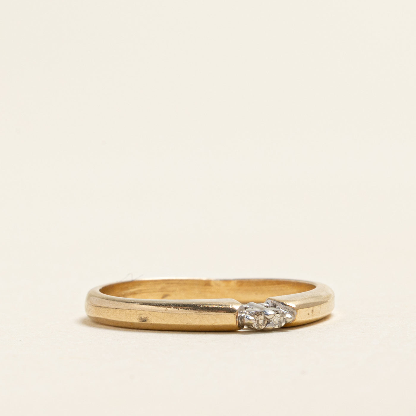 Yellow Gold Two Stone Diamond Ring | 0.02ctw | SZ 6.25