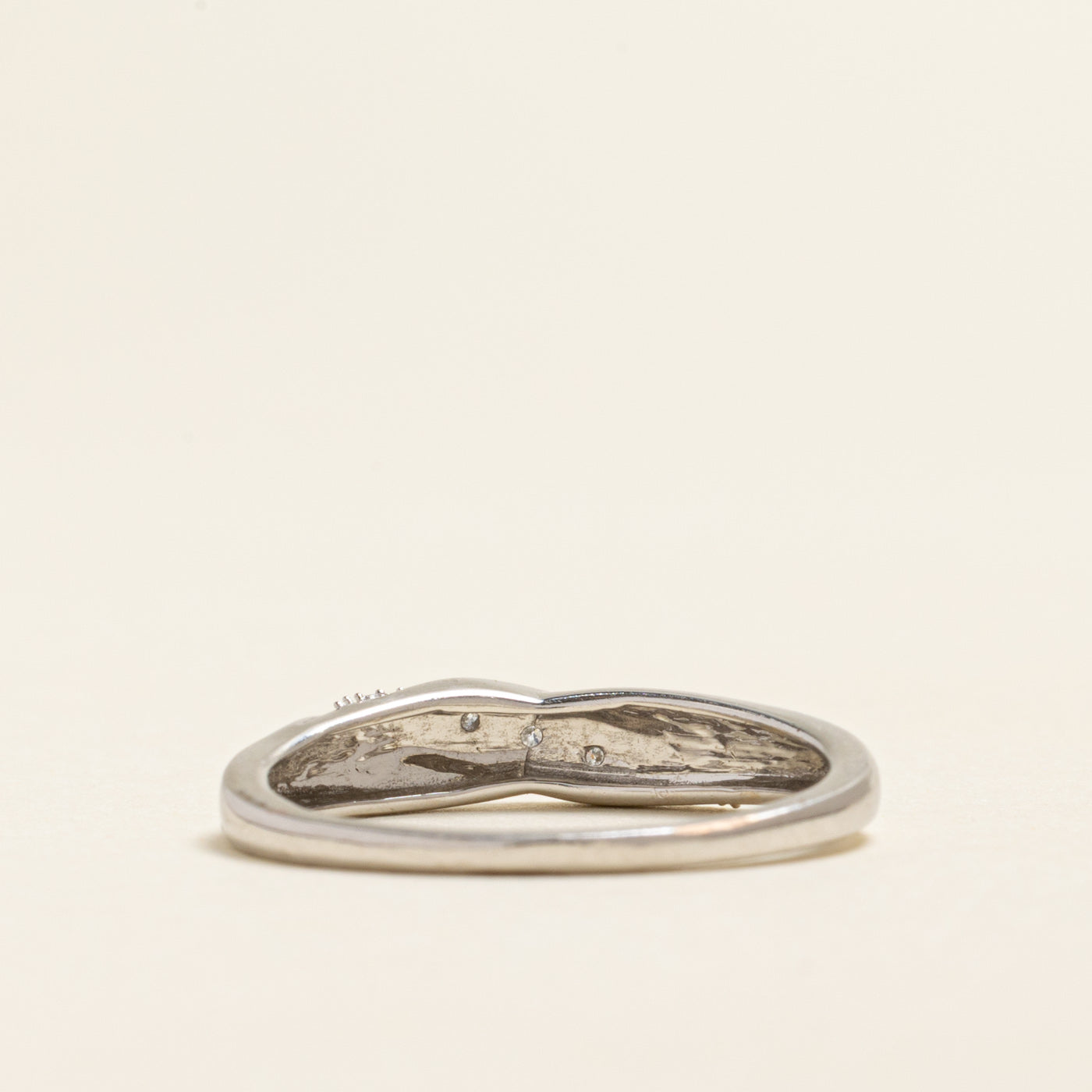 White Gold Diagonal Diamond Ring | 0.02ctw | SZ 9.75