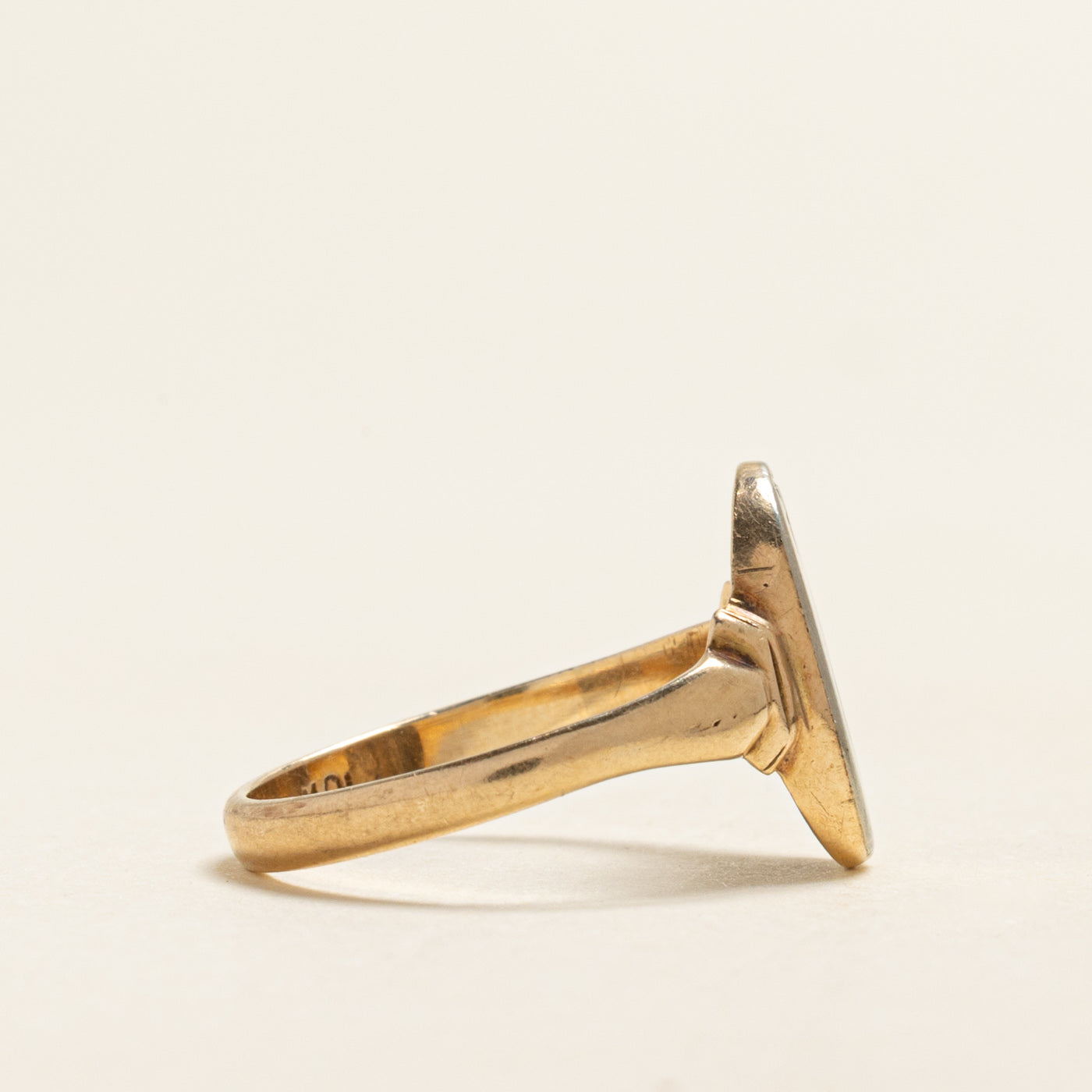 Diamond "MJ" Initial Signet Ring | 0.01ct | SZ 7.25
