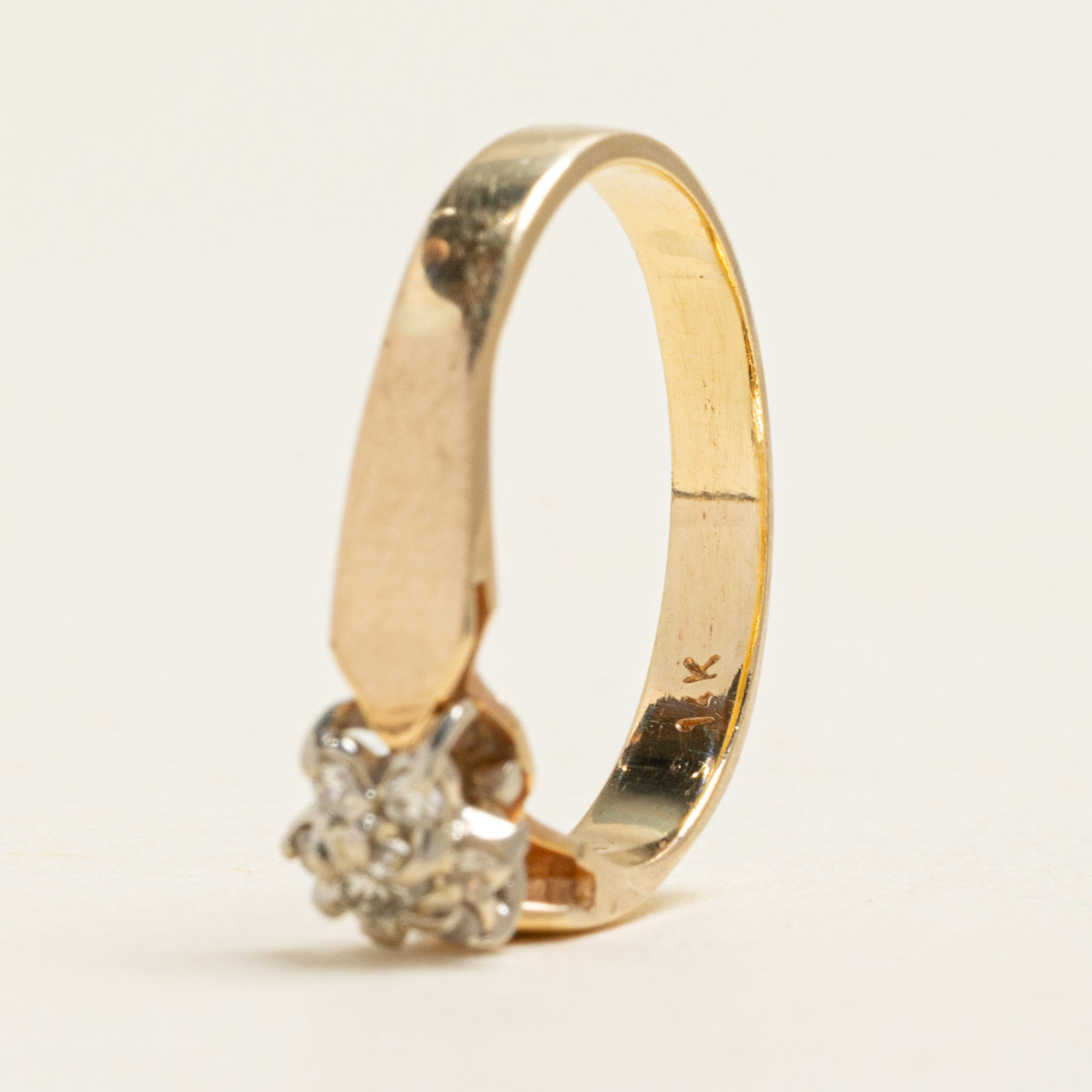 Yellow Gold Diamond Petal Ring | 0.15ctw | SZ 5.75