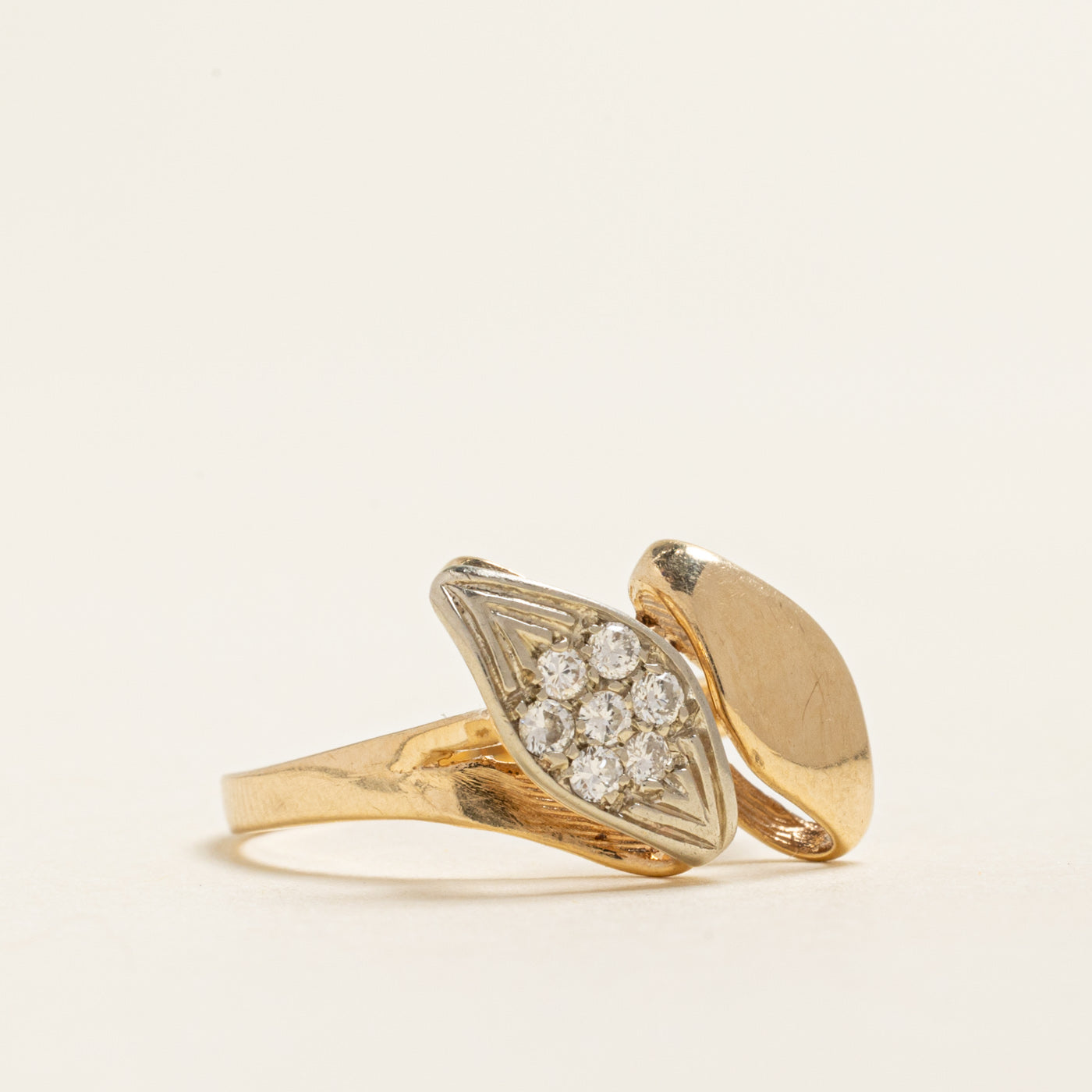 Yellow Gold Diamond Cocktail Ring | 0.15ctw | SZ 6
