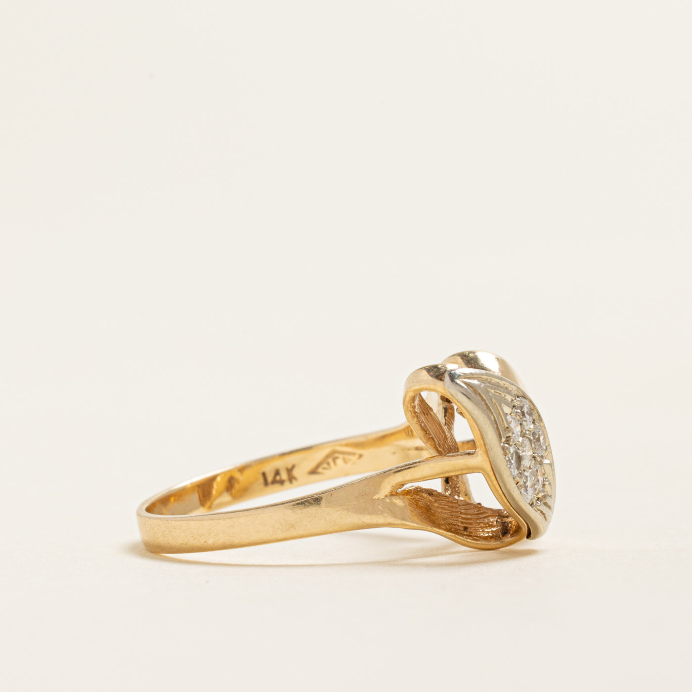 Yellow Gold Diamond Cocktail Ring | 0.15ctw | SZ 6