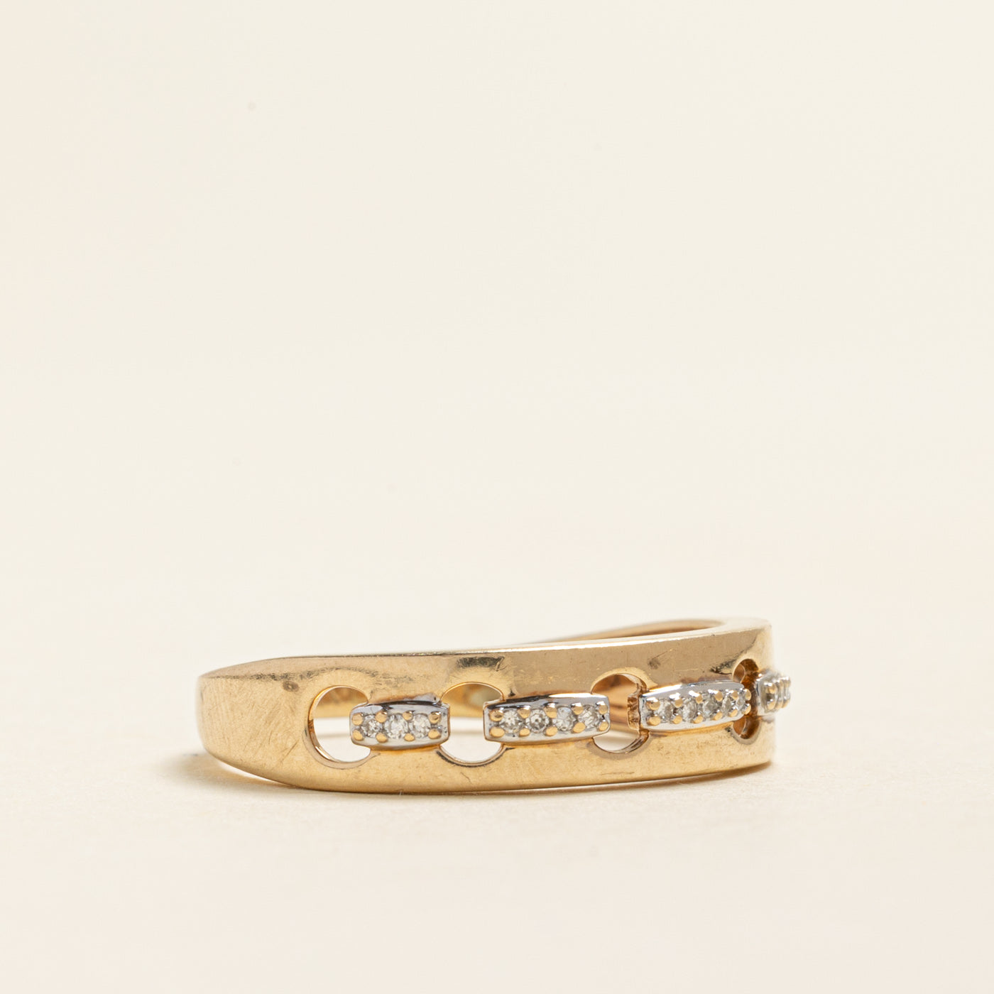 Yellow Gold Diamond Open Band | 0.06ctw | SZ 9