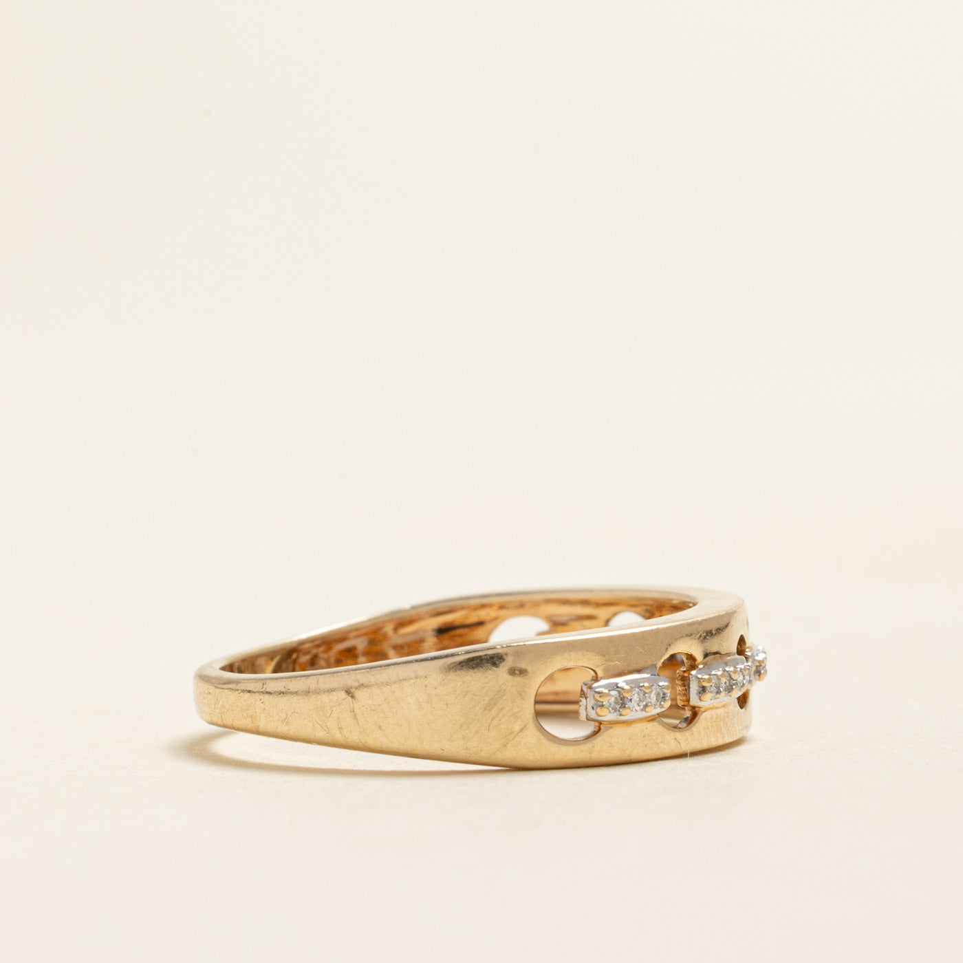 Yellow Gold Diamond Open Band | 0.06ctw | SZ 9