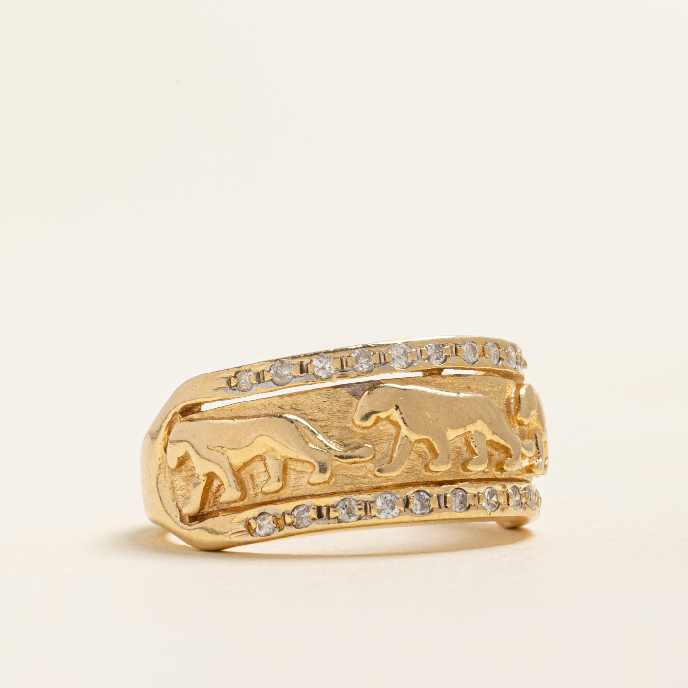 Semi Eternity Diamond Panther Ring | 0.20ctw | SZ 8
