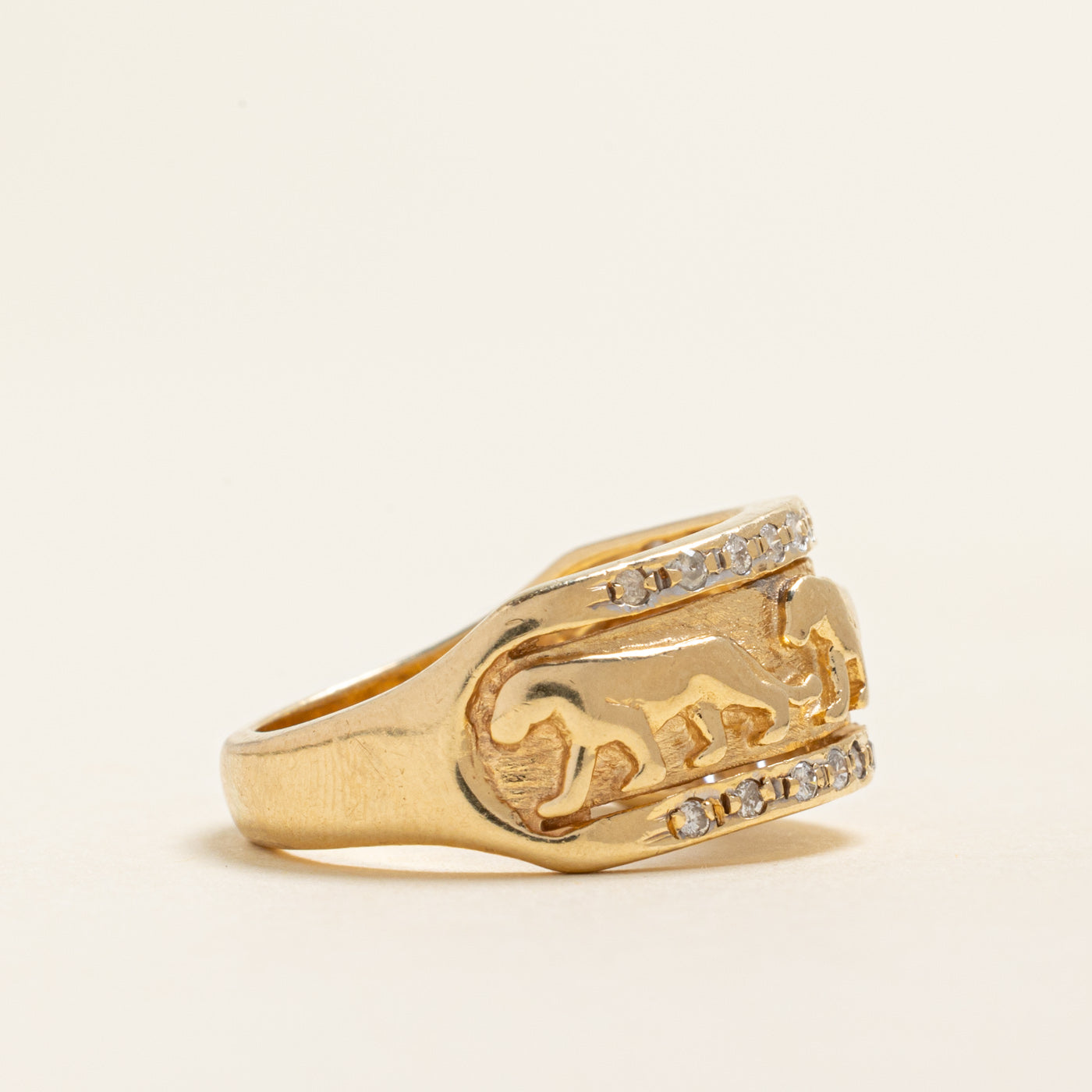 Semi Eternity Diamond Panther Ring | 0.20ctw | SZ 8