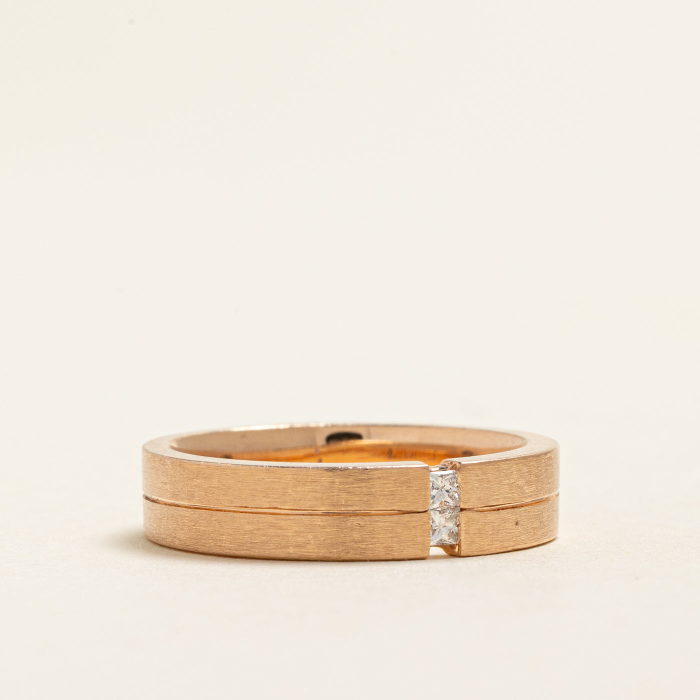 Two Stone Princess Cut Diamond Band | 0.05ctw | 5.45mm | SZ 5.5