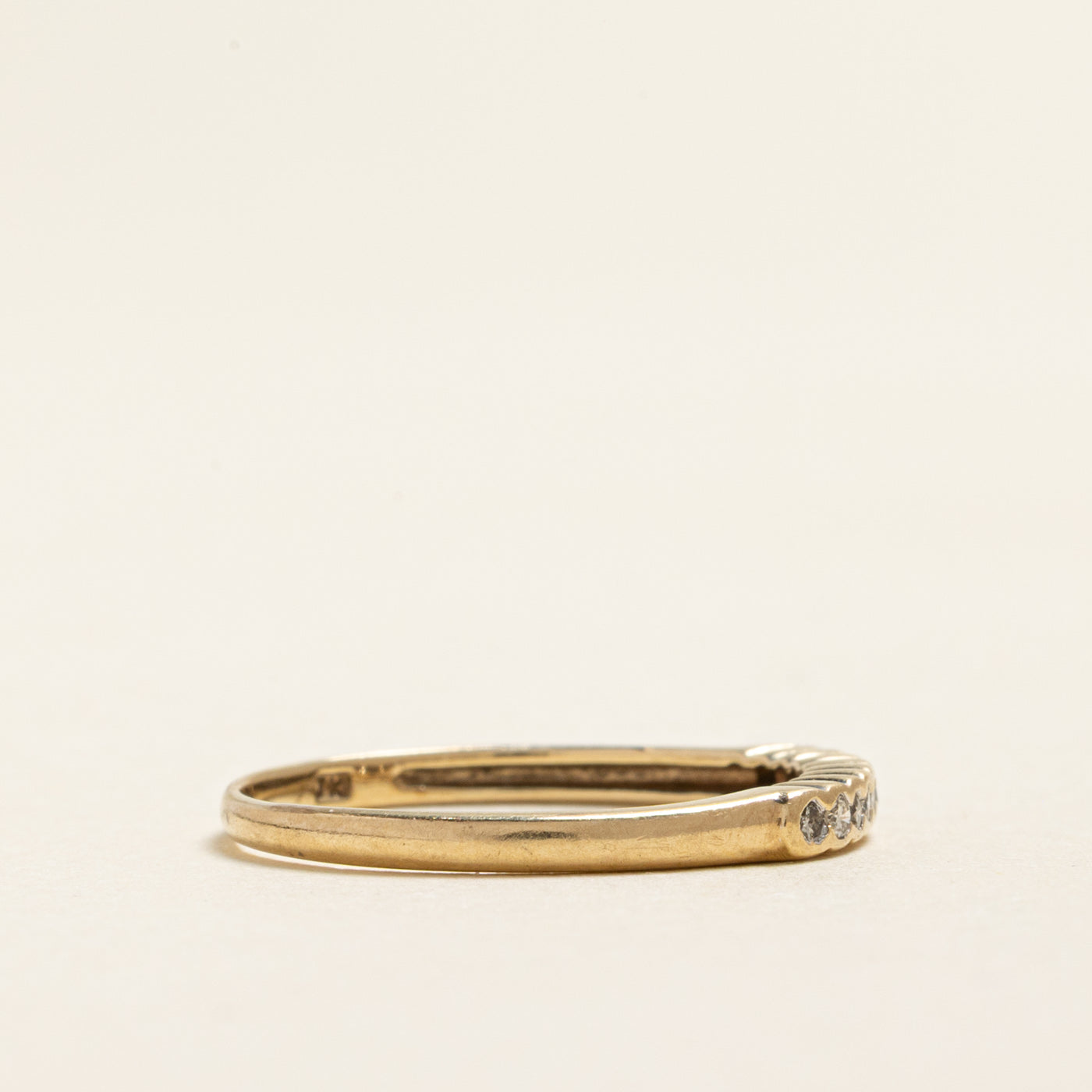 Yellow Gold Semi Eternity Diamond Ring | 0.10ctw | SZ 6.75