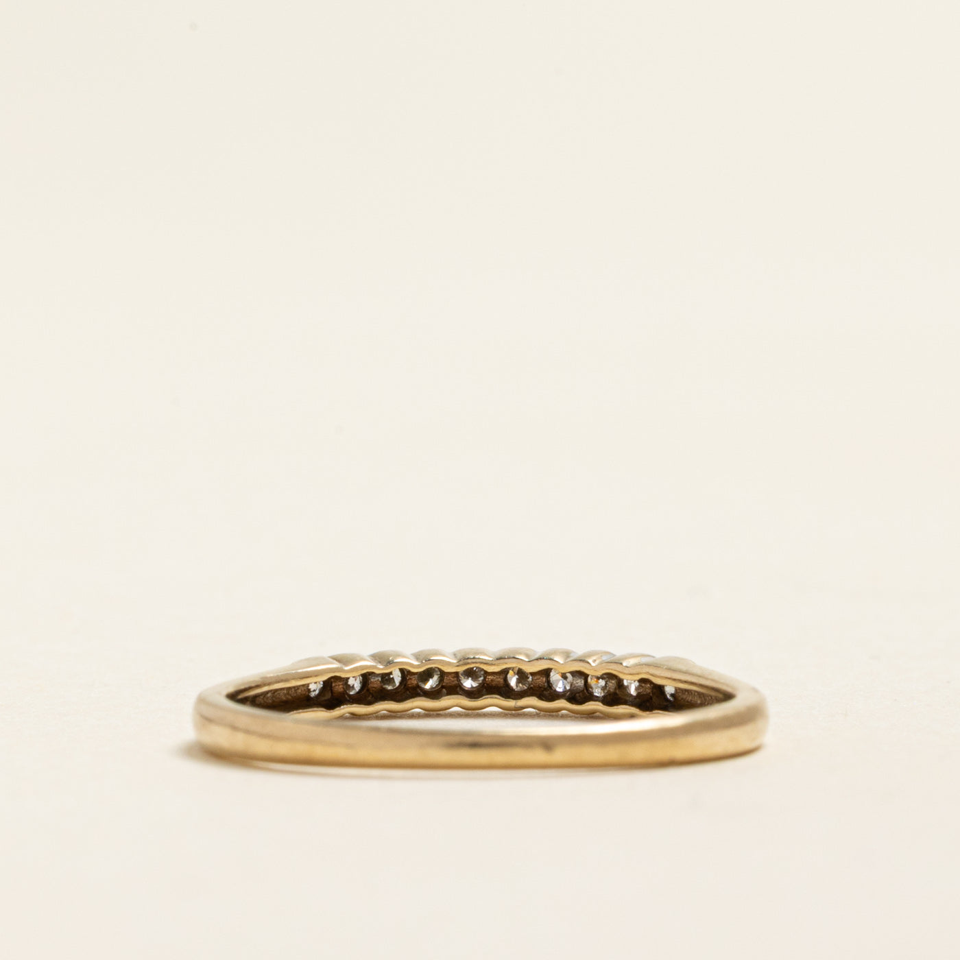 Yellow Gold Semi Eternity Diamond Ring | 0.10ctw | SZ 6.75