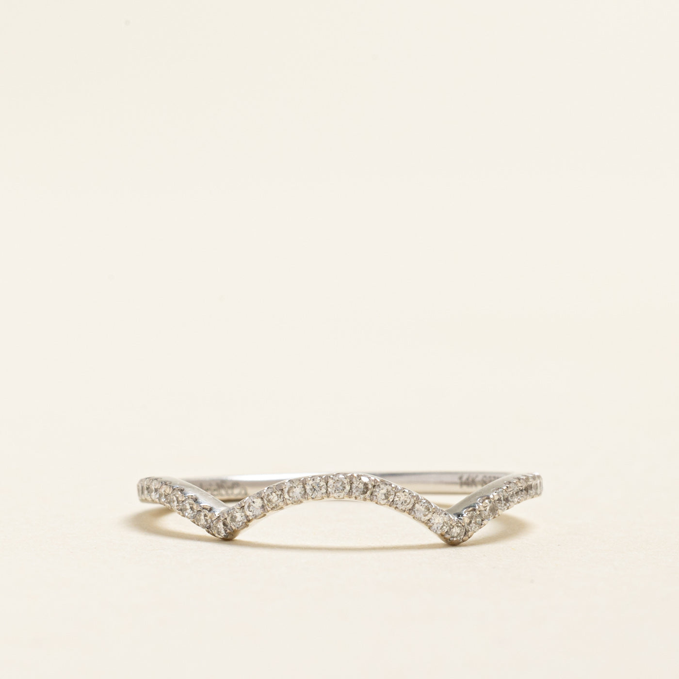 Bague contour en diamants demi-éternité | 0,16 ct | Taille 6,5