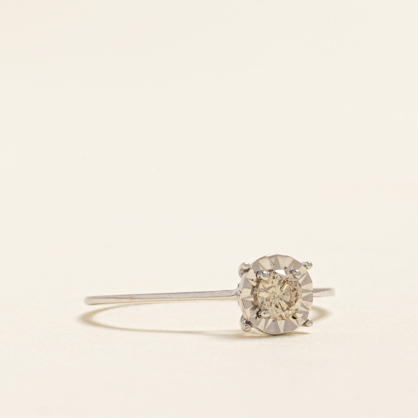 18k Illusion Set Champagne Diamond Ring | 0.20ct | SZ 6.25