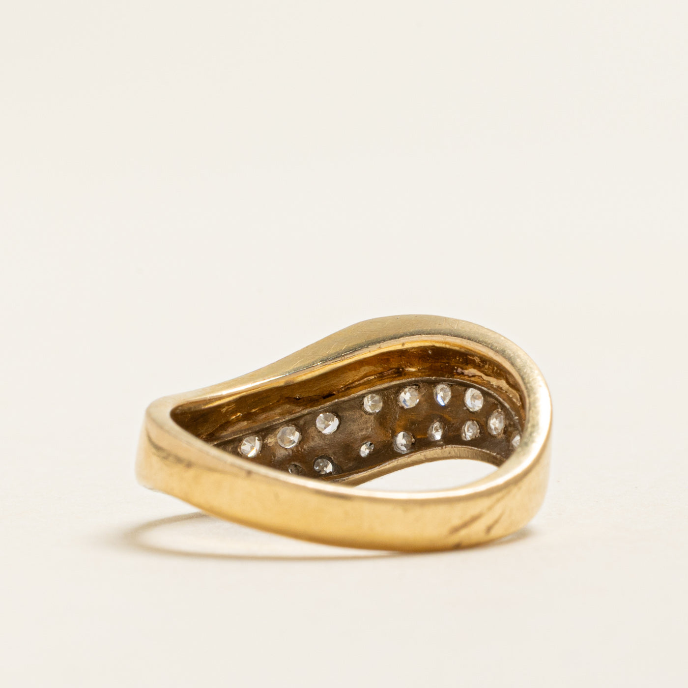 18k Yellow Gold Diamond Wave Ring | 0.20ctw | SZ 5.75