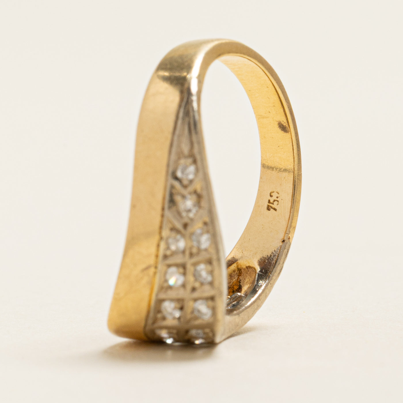 18k Yellow Gold Diamond Wave Ring | 0.20ctw | SZ 5.75