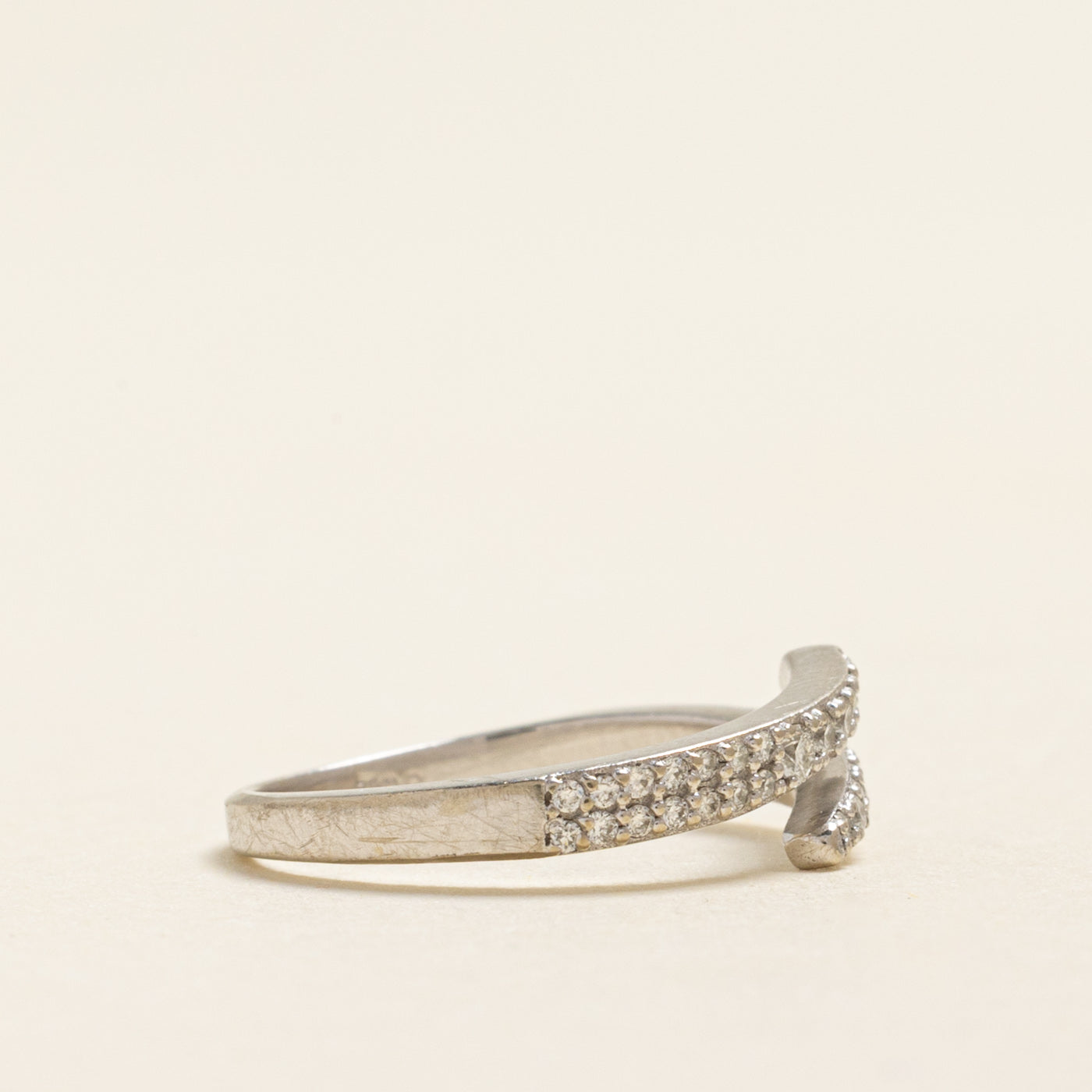 Semi Eternity Diamond Open Bypass Ring | 0.13ctw | SZ 2.25