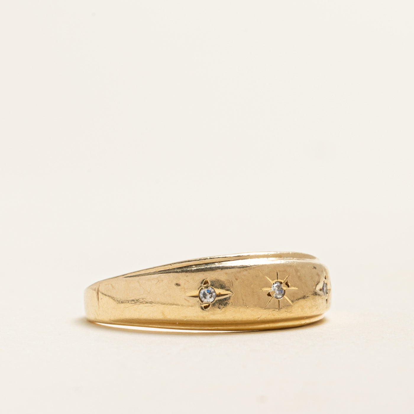 Three Stone Star Set Diamond Ring | 0.04ctw | SZ 11.5