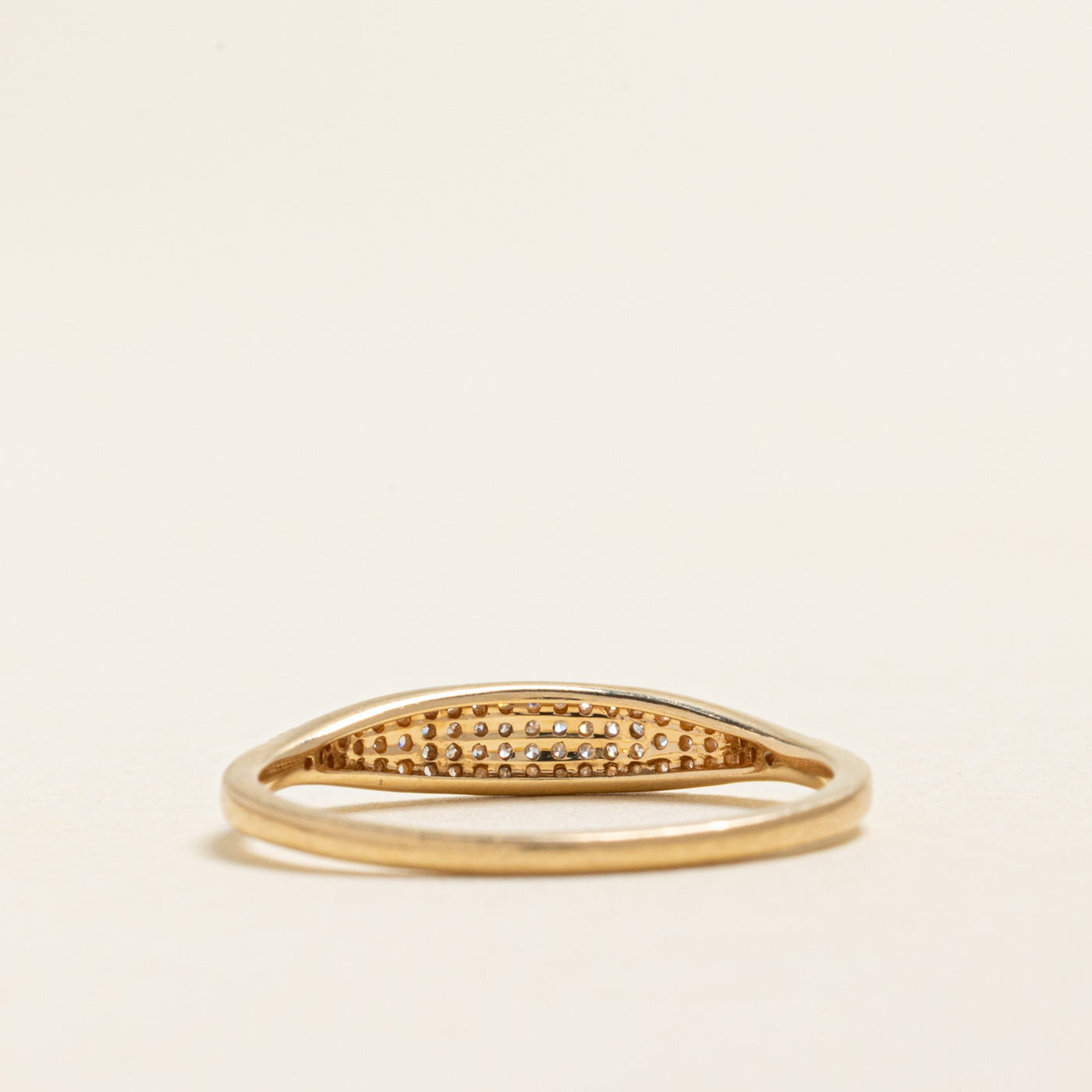 'Mejuri' Pavé Diamond Slim Signet Ring | 0.18ctw | SZ 8