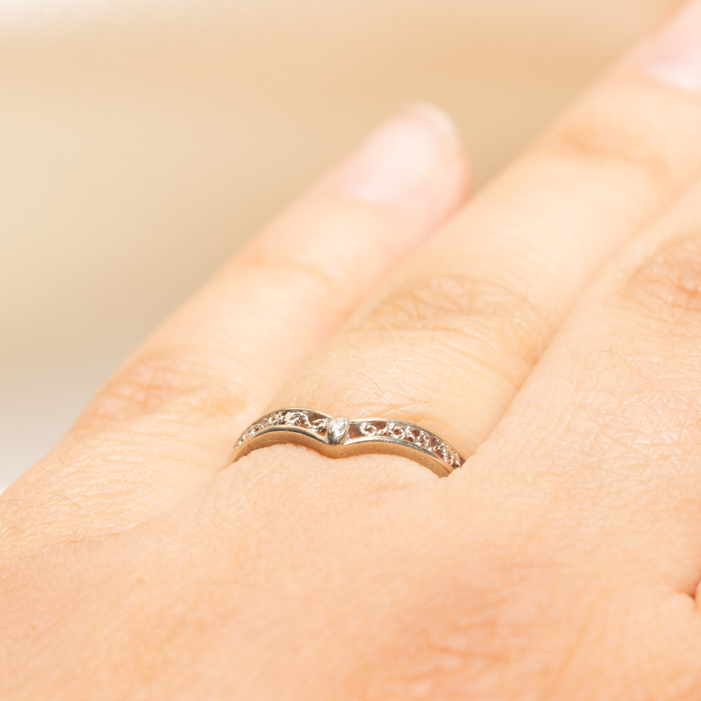 Diamond Openwork Chevron Ring | 0.01ct | SZ 6